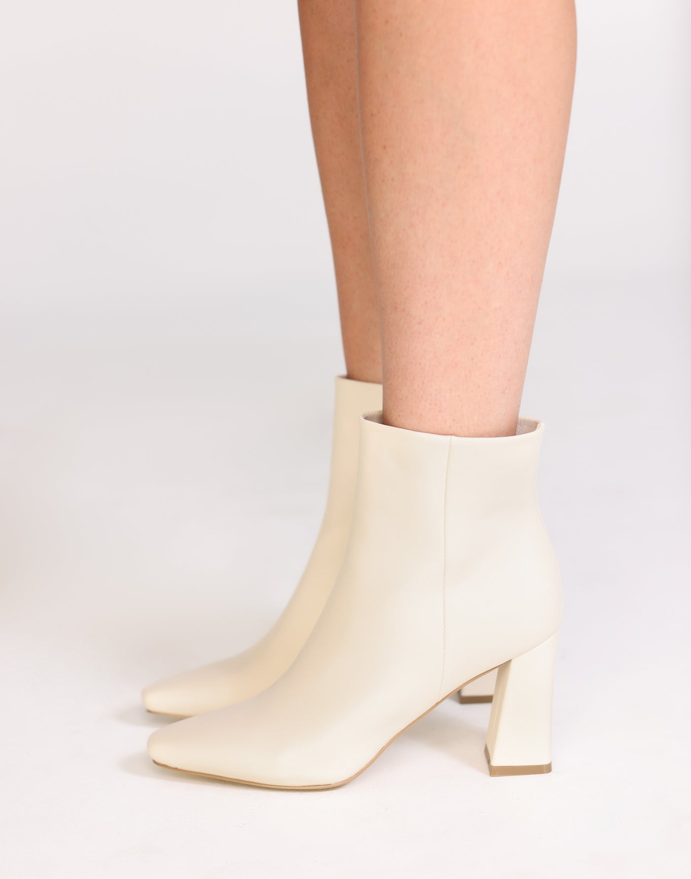 Indeera Boots (Bone) - By Billini - Flared Block Heel Ankle Boot - Women's Shoes - Charcoal Clothing