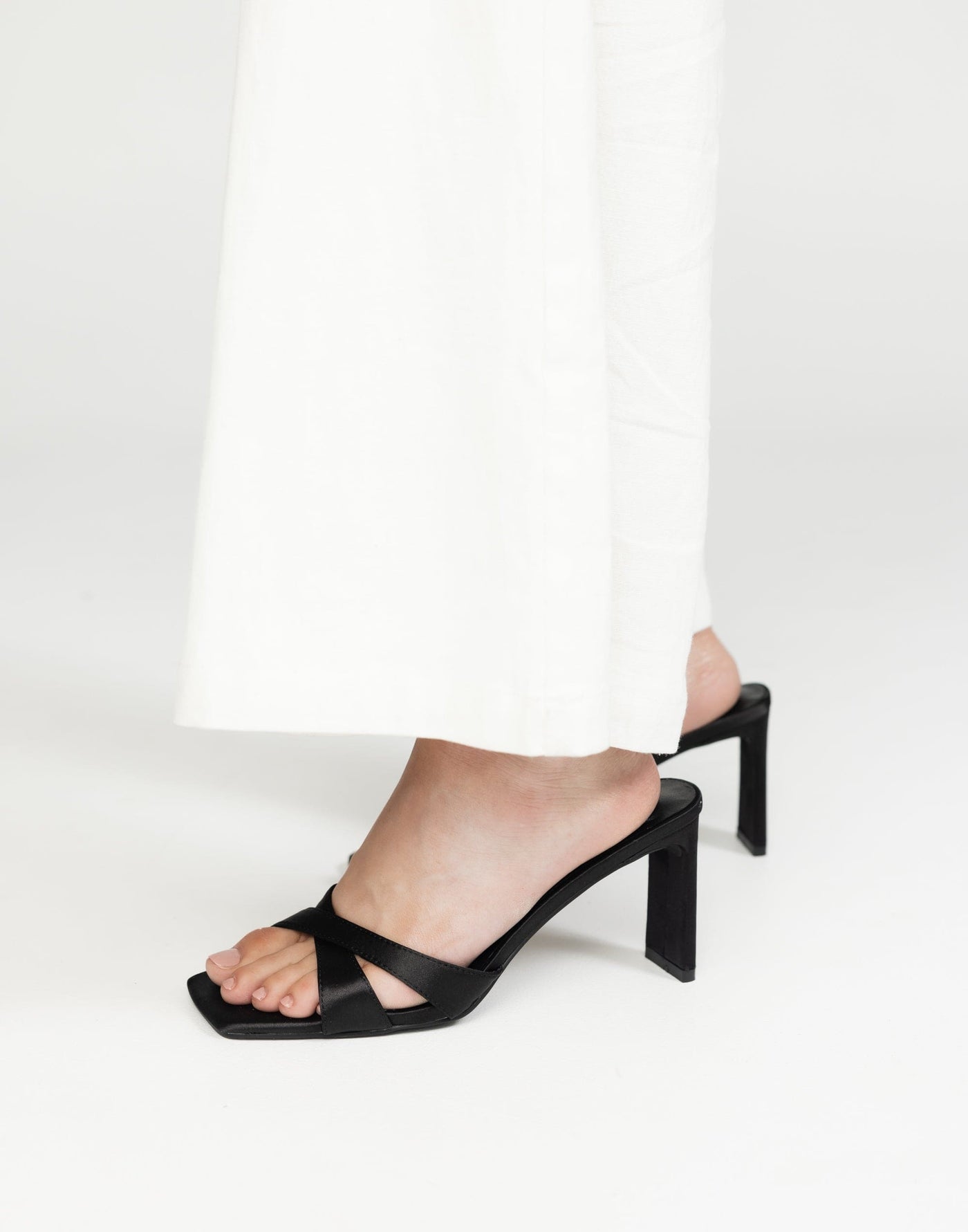 Kelsie Heels (Black Satin) - By Billini - - Women's Shoes - Charcoal Clothing