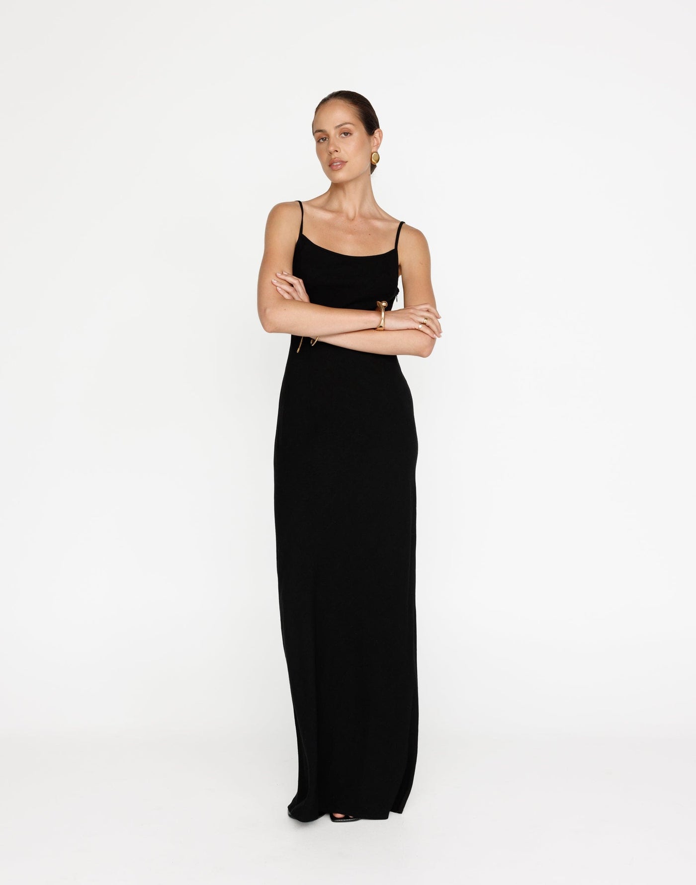 June Maxi Dress (Black) | CHARCOAL Exclusive - Thin Strap Bodycon Maxi Dress - Women's Dress - Charcoal Clothing