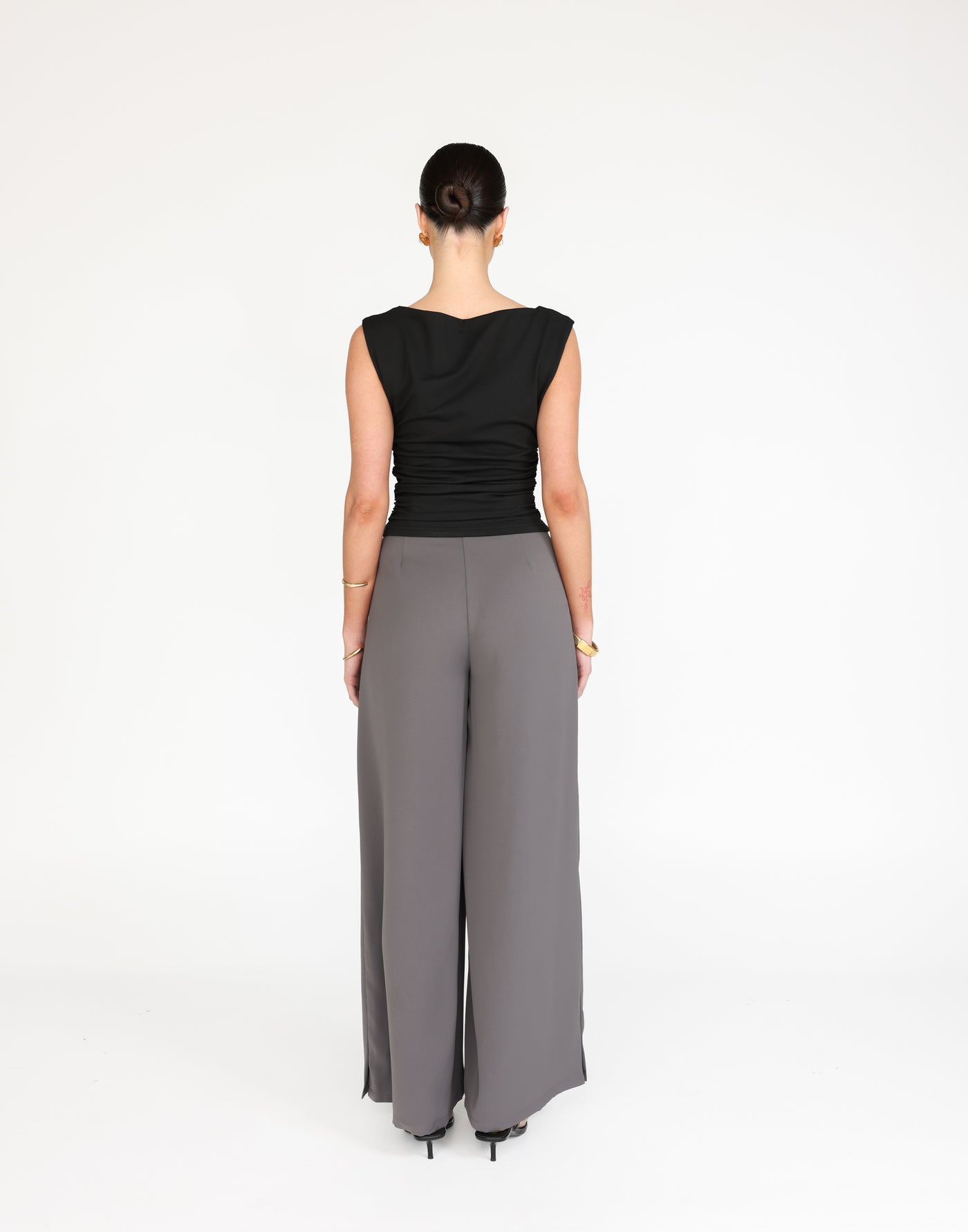 Kellan Top (Black) | CHARCOAL Exclusive - Straight Neck Soft Butter Jersey Top - Women's Top - Charcoal Clothing