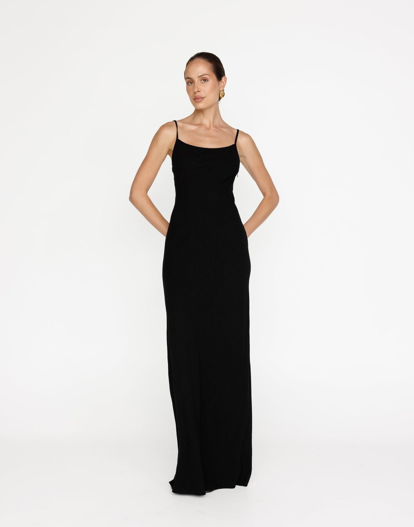 June Maxi Dress (Black) | CHARCOAL Exclusive - Thin Strap Bodycon Maxi Dress - Women's Dress - Charcoal Clothing
