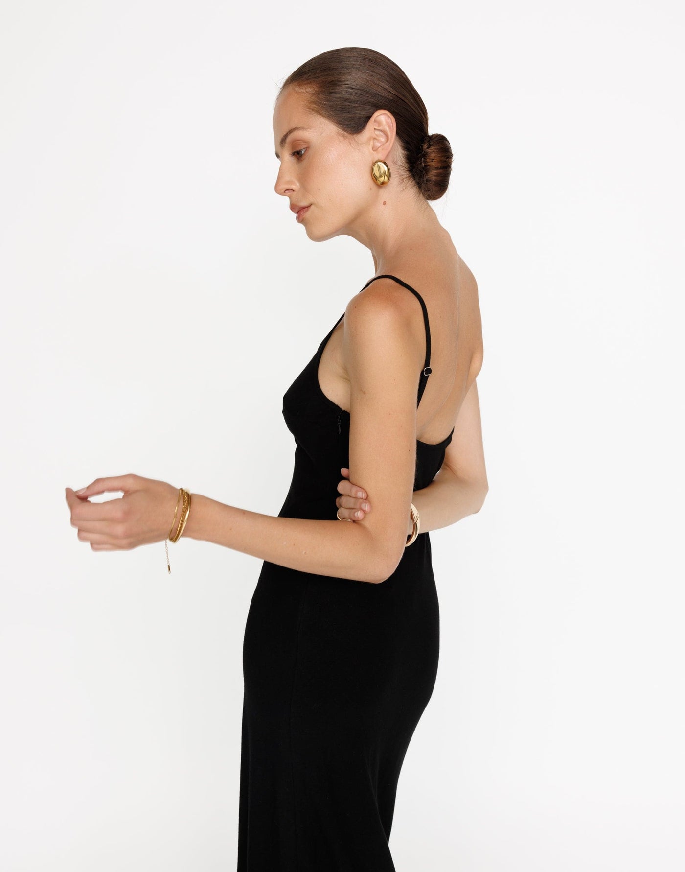 June Maxi Dress (Black) | CHARCOAL Exclusive - Thin Strap Bodycon Maxi Dress - Women's Dress - Charcoal Clothing