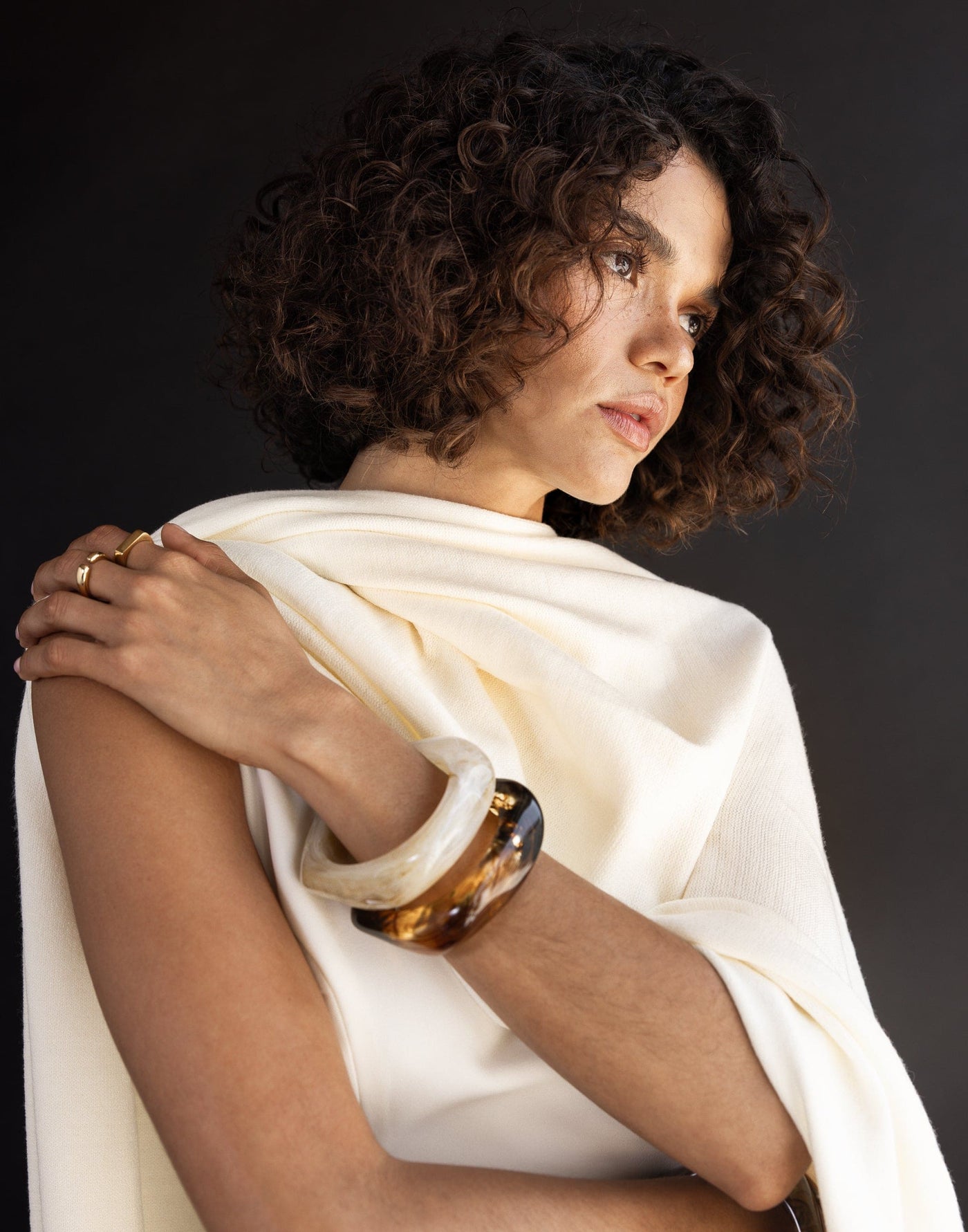 Imogen Scarf (Vanilla) | CHARCOAL Exclusive - Oversized Stretchy Scarf - Women's Accessories - Charcoal Clothing
