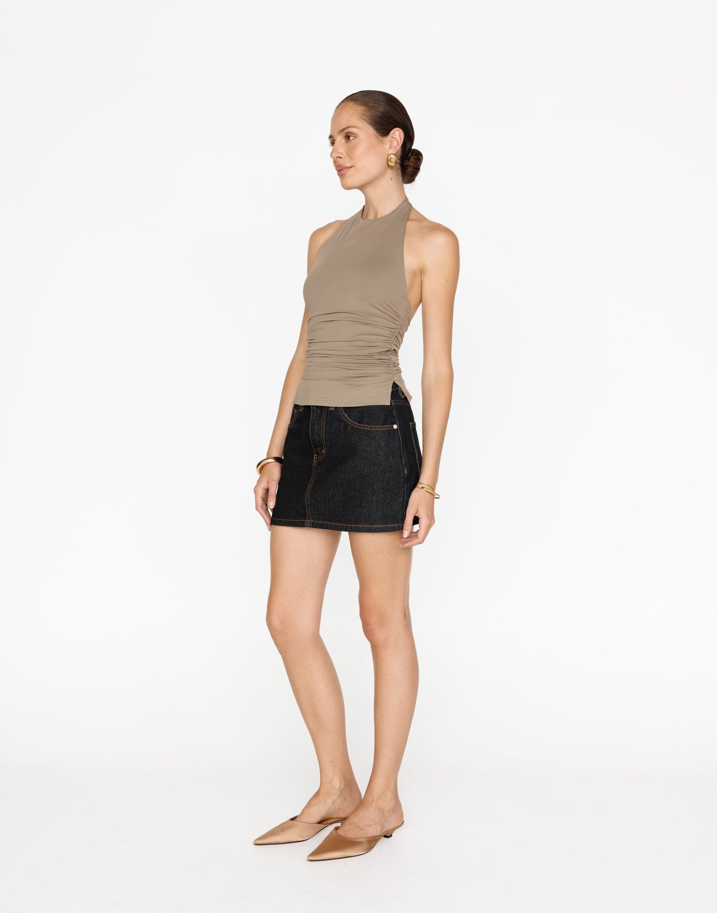 Riri Denim Mini Skirt (Midnight) | CHARCOAL Exclusive - Mid Rise Basic Denim Mini Skirt - Women's Skirt - Charcoal Clothing