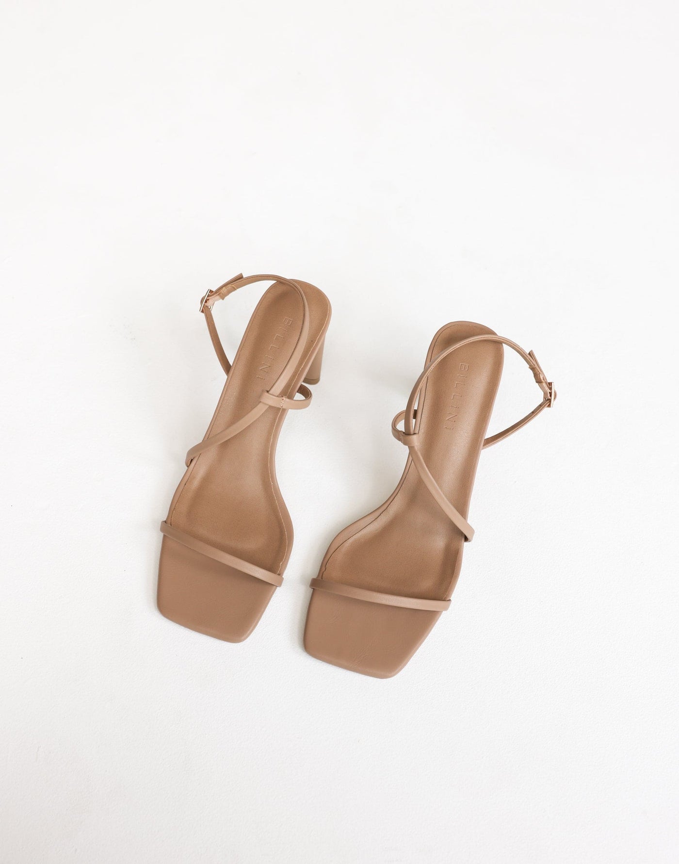 Zhane Heels (Dark Nude) - By Billini - Strappy Shaved Block Heel - Women's Shoes - Charcoal Clothing