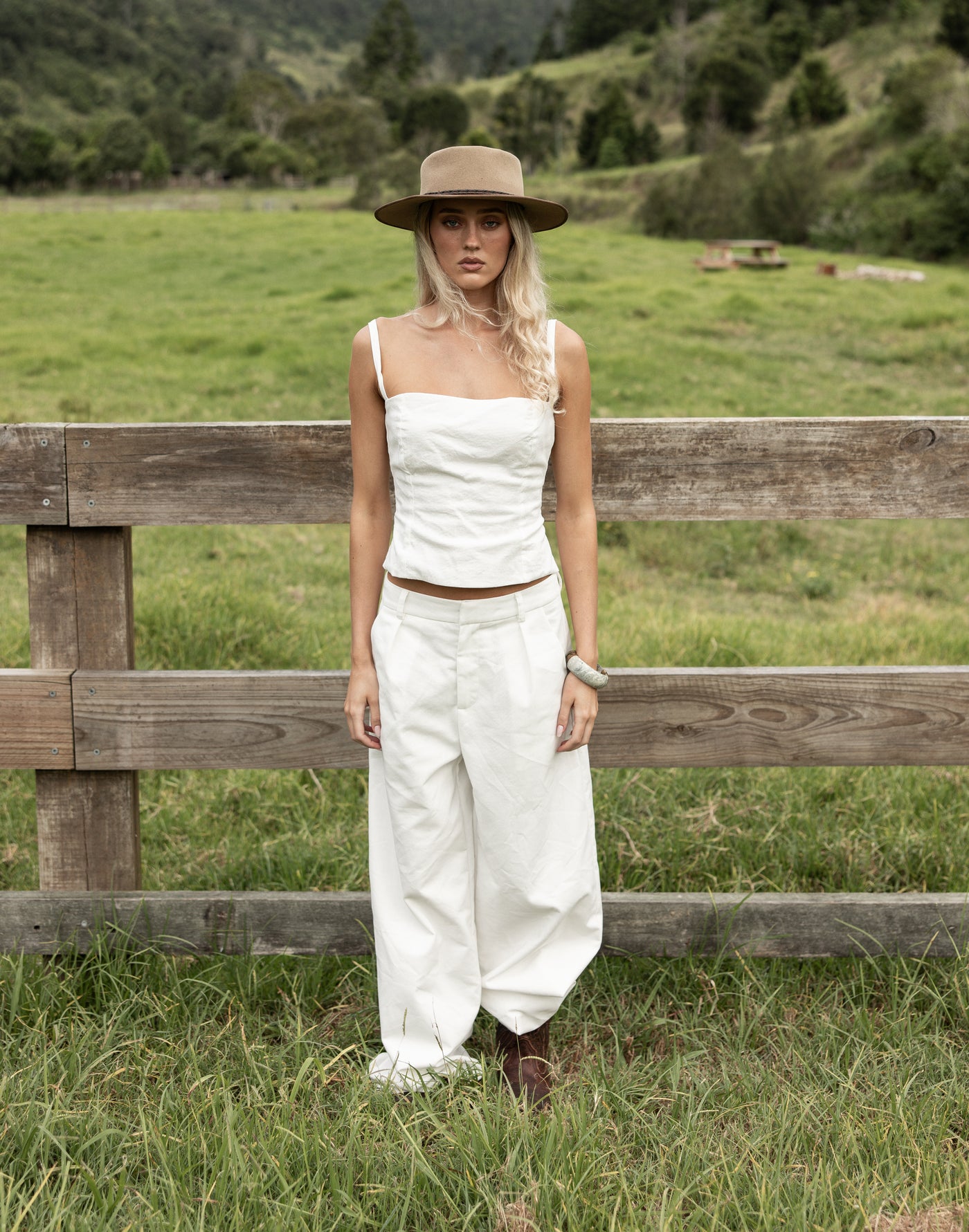 Nautical Pants (White) - CHARCOAL EXCLUSIVE - Linen mid rise wide leg pants - Women's Pants - Charcoal Clothing