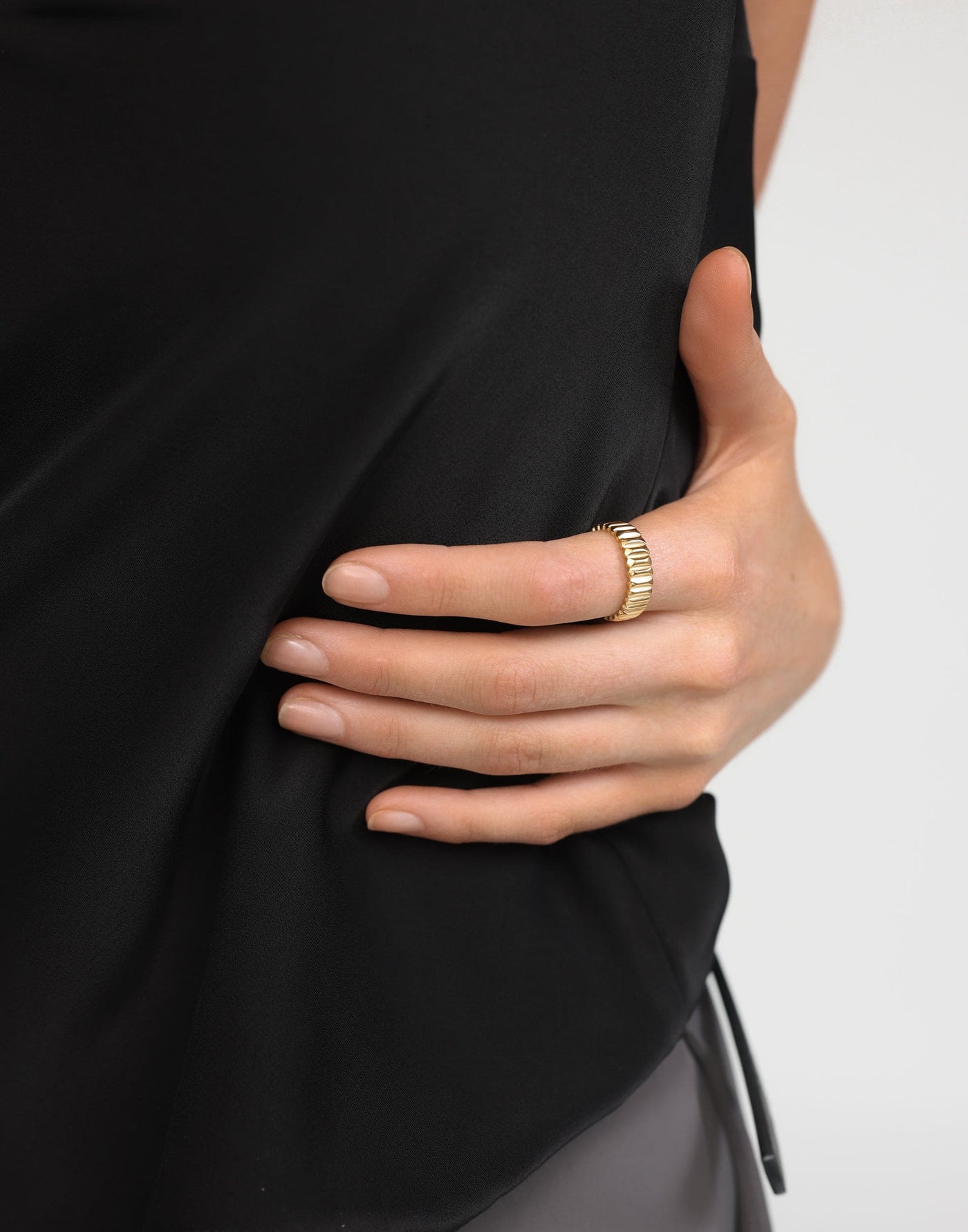 Martin Ring (Gold) - Textured Chic Ring - Women's Accessories - Charcoal Clothing