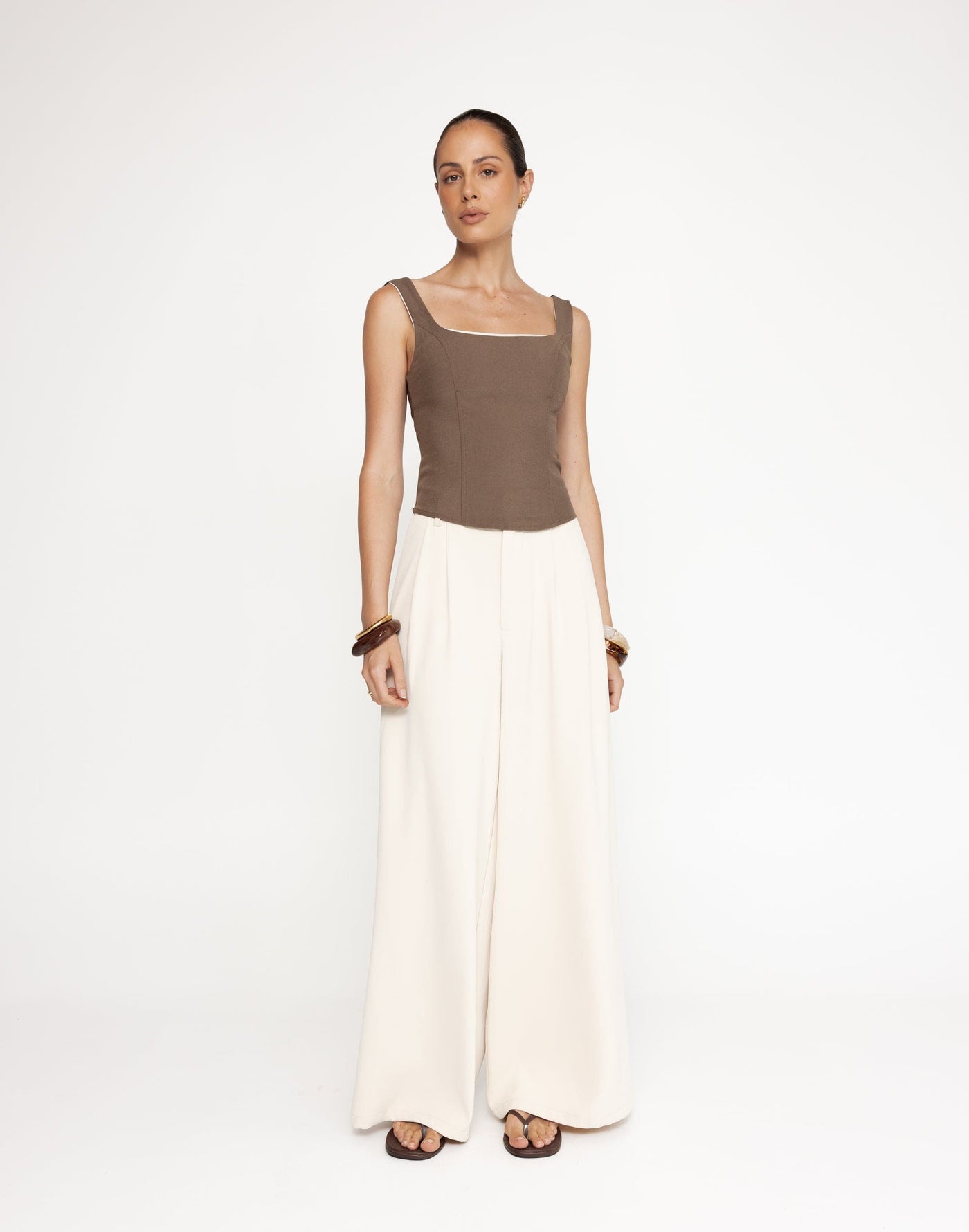 Eline Corset Top (Coffee) | CHARCOAL Exclusive - Women's Top - Charcoal Clothing