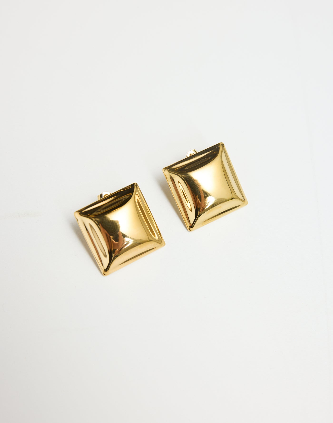 Eadie Earrings (Gold) - Raised Square Statement Earrings - Women's Accessories - Charcoal Clothing