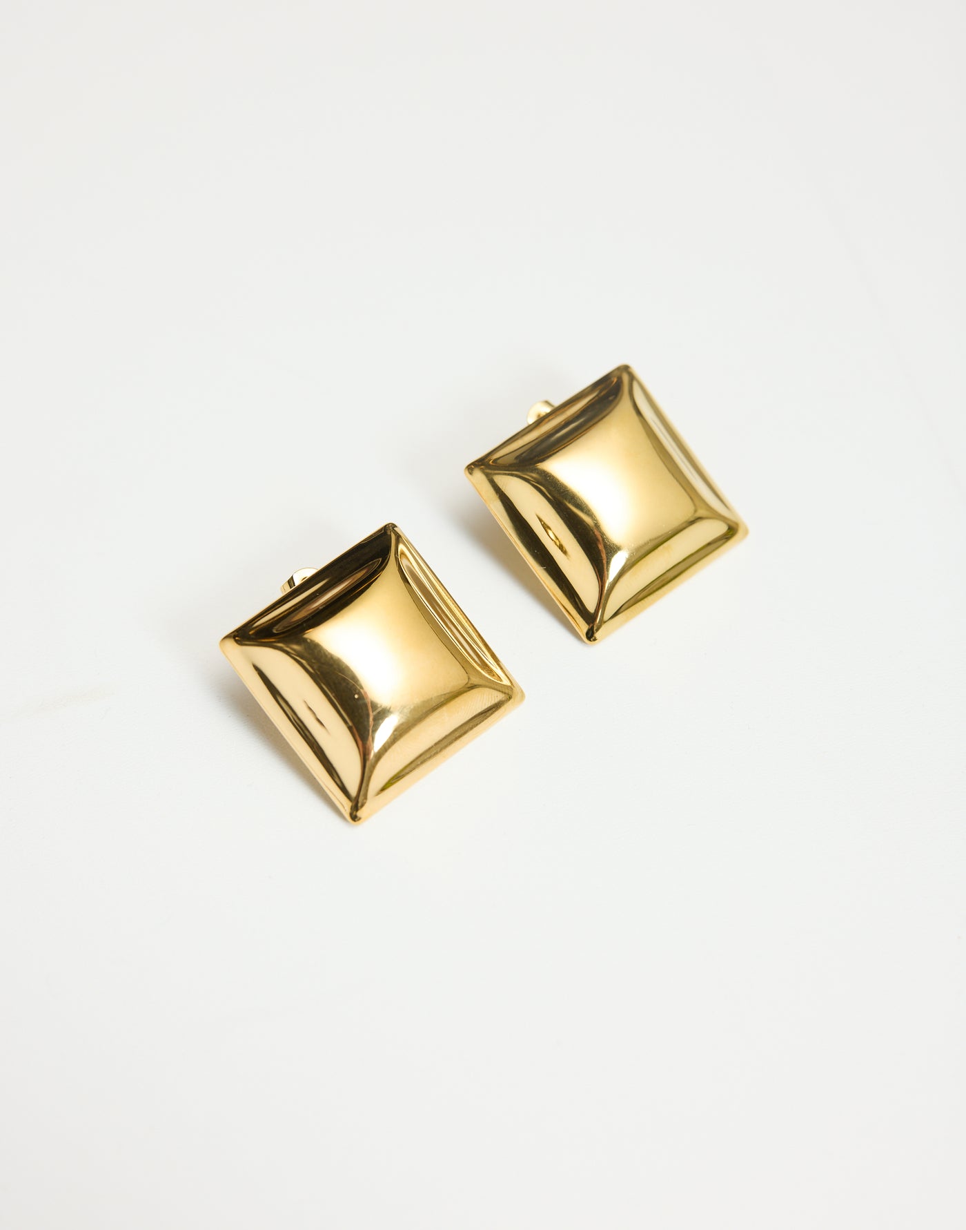 Eadie Earrings (Gold) - Raised Square Statement Earrings - Women's Accessories - Charcoal Clothing