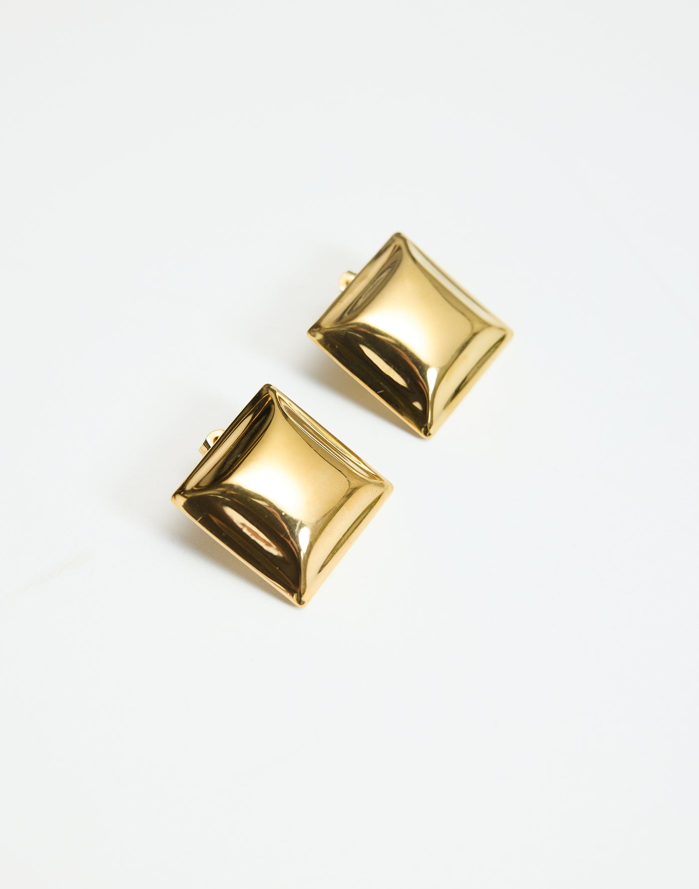 Eadie Earrings (Gold) - Raised Square Statement Earrings - Women's Accessories - Charcoal Clothing