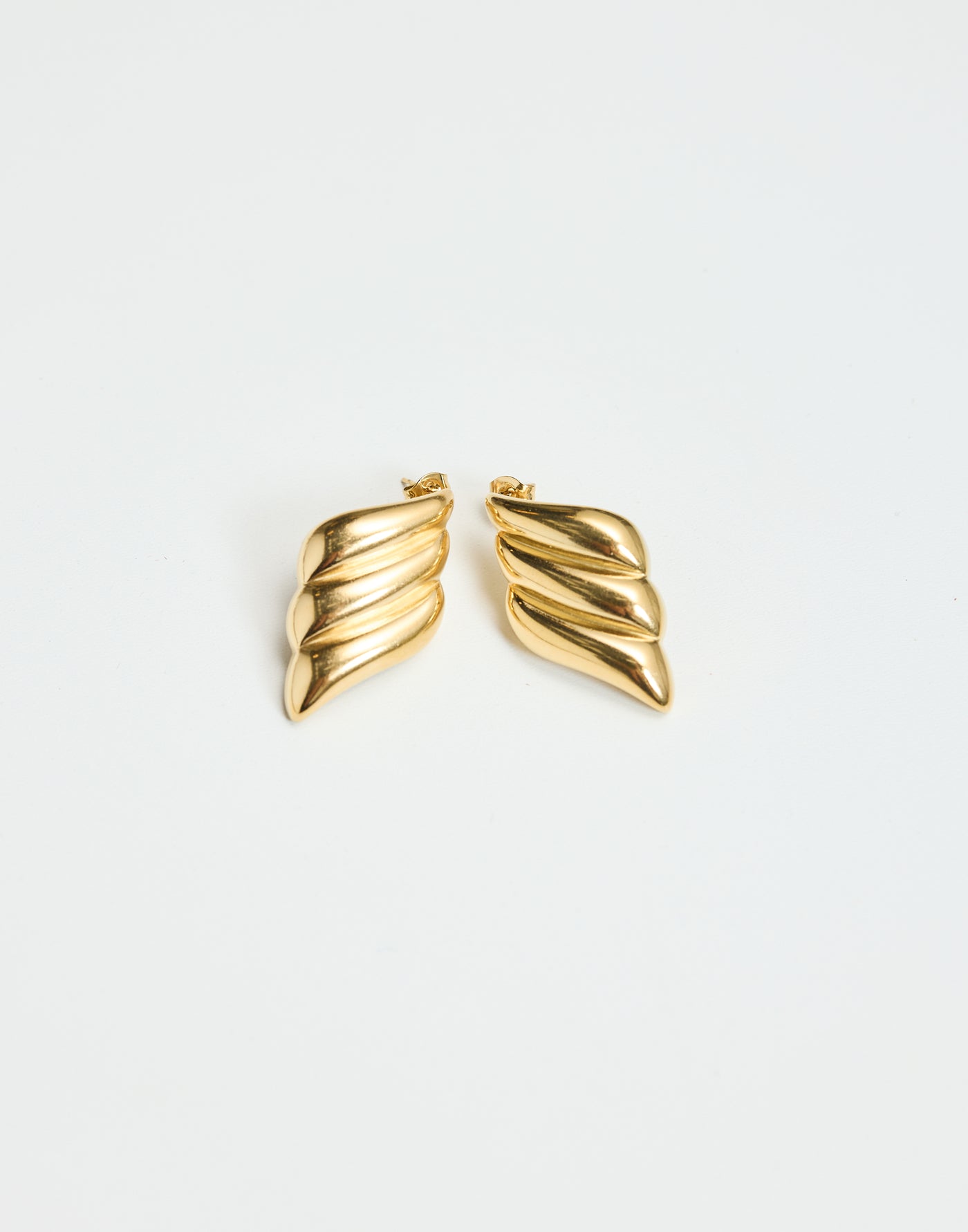 Maddy Earrings (Gold) - Textured Diamond Shape Earrings - Women's Accessories - Charcoal Clothing