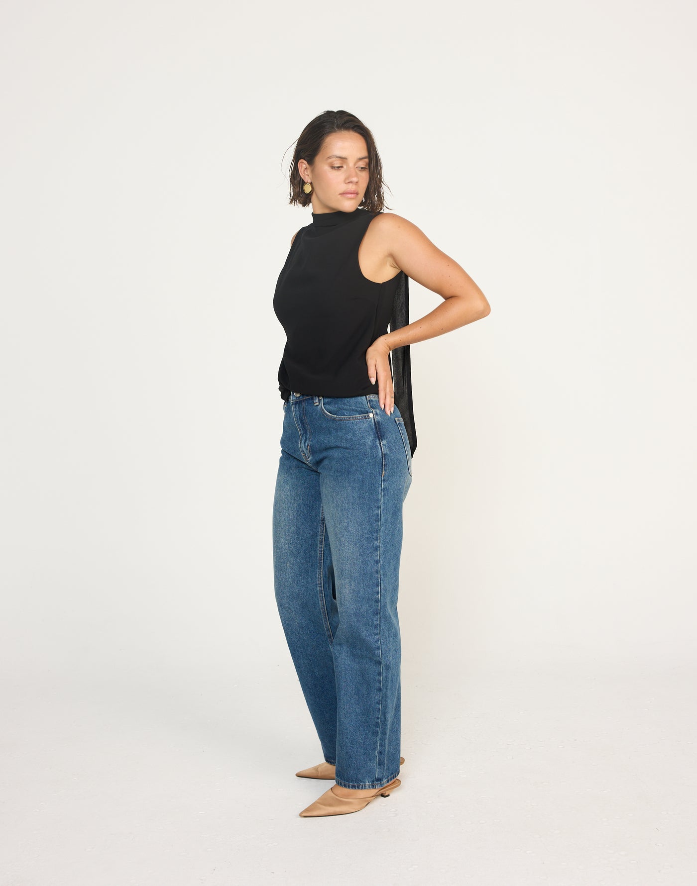 Easton Jeans (Faded Mid Wash) | CHARCOAL Exclusive - Low Rise Baggy Fit Jeans - Women's Pants - Charcoal Clothing
