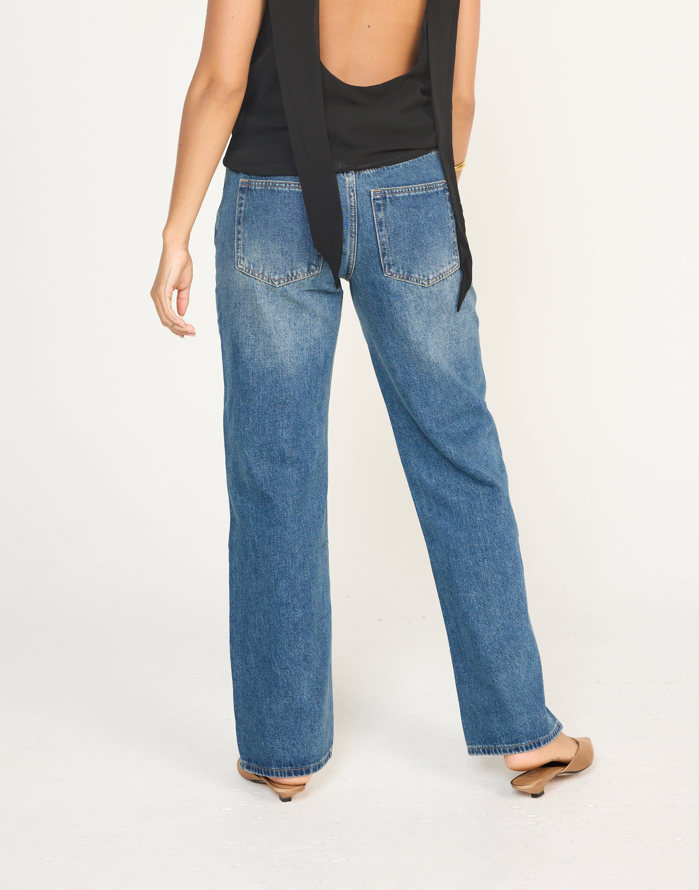 Easton Jeans (Faded Mid Wash) | CHARCOAL Exclusive - Low Rise Baggy Fit Jeans - Women's Pants - Charcoal Clothing