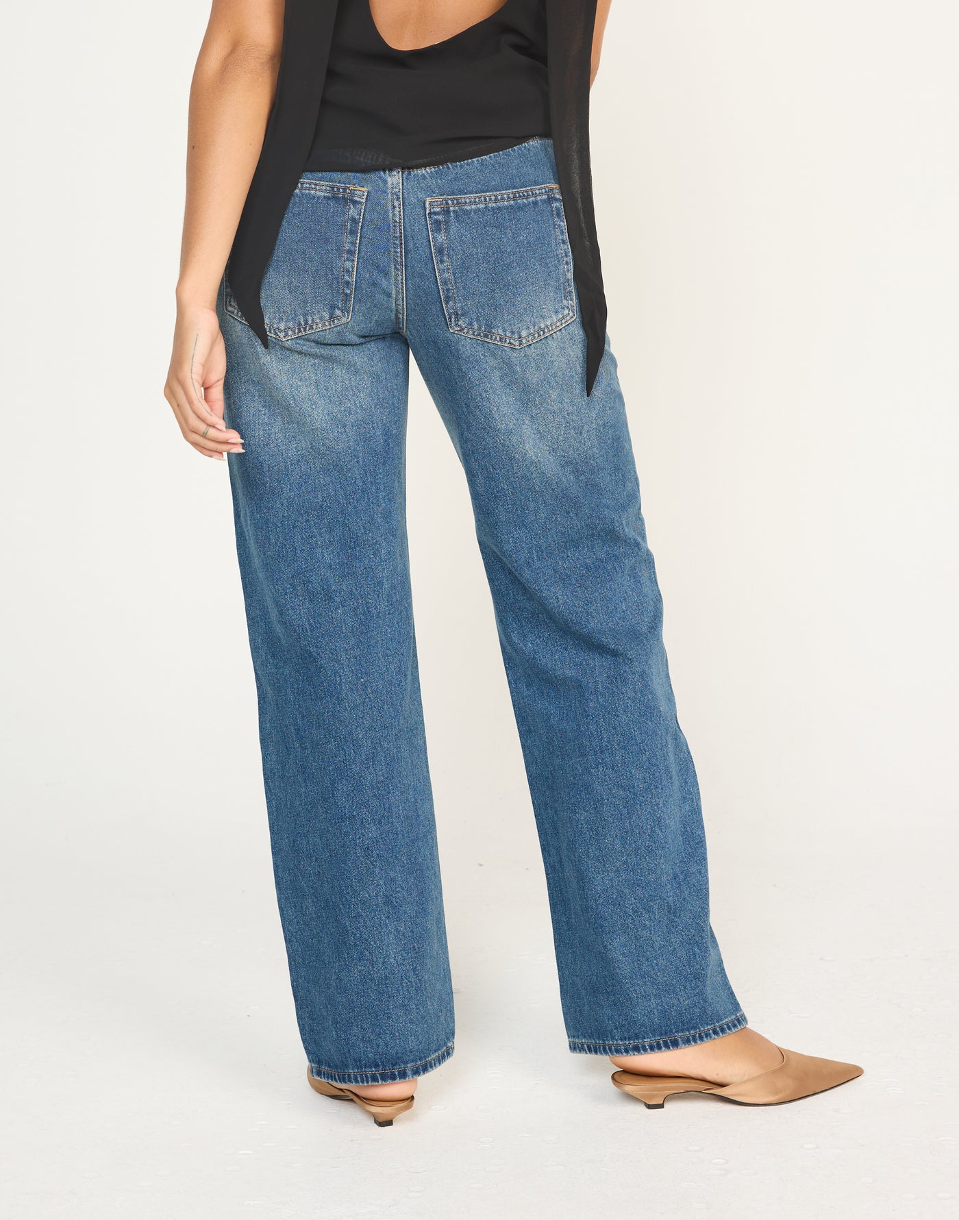 Easton Jeans (Faded Mid Wash) | CHARCOAL Exclusive - Low Rise Baggy Fit Jeans - Women's Pants - Charcoal Clothing