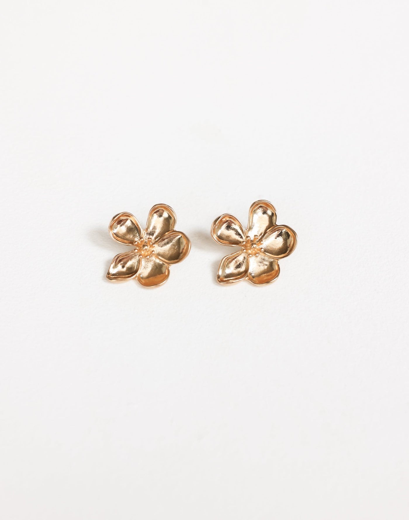Brienne Earrings (Gold) - Flower Shape Statement Earring - Women's Accessories - Charcoal Clothing