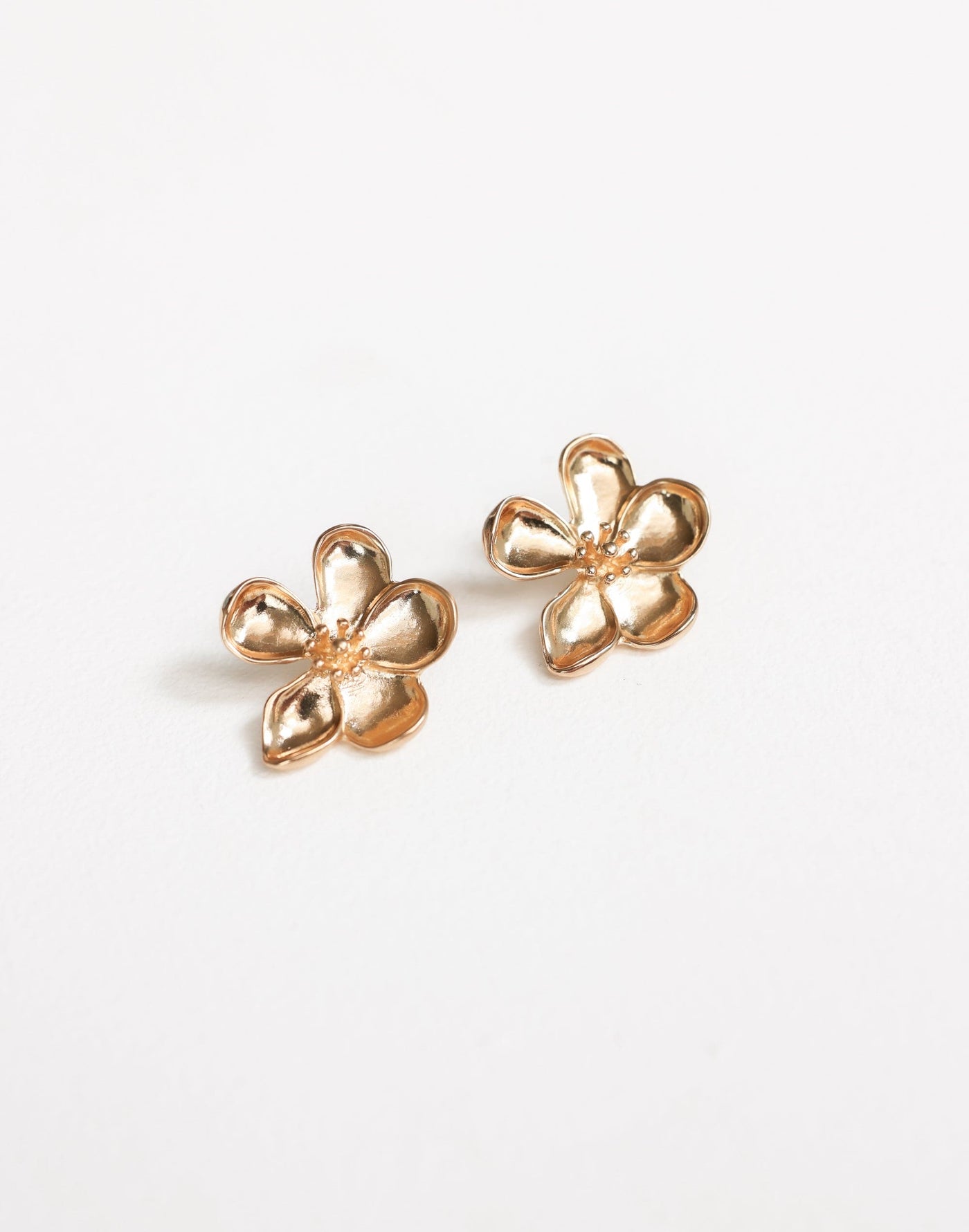 Brienne Earrings (Gold) - Flower Shape Statement Earring - Women's Accessories - Charcoal Clothing