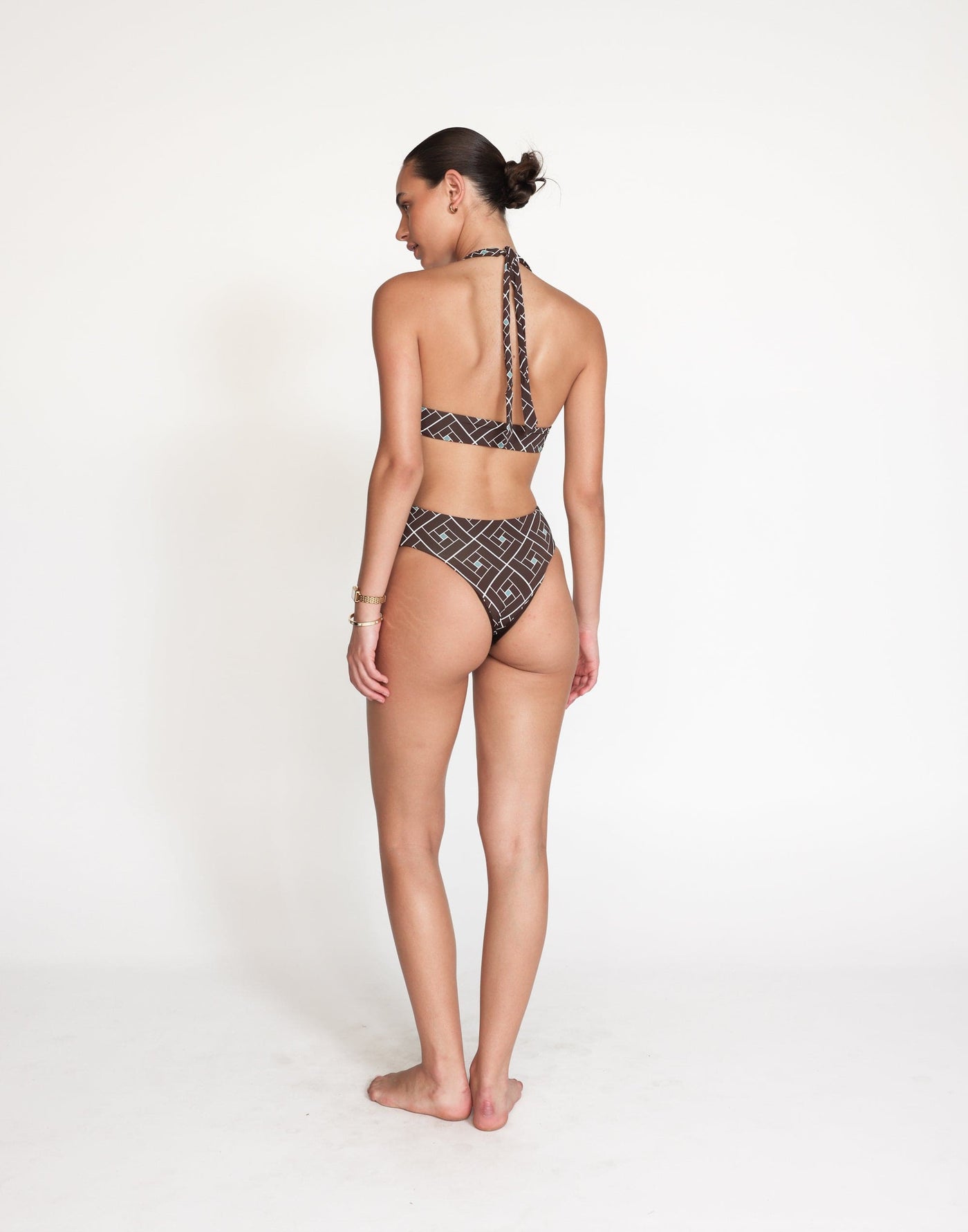 Beni Bikini Bottoms (Marlow) | CHARCOAL Exclusive - High Waisted High Cut Brief Bikini Bottoms - Women's Swimwear - Charcoal Clothing