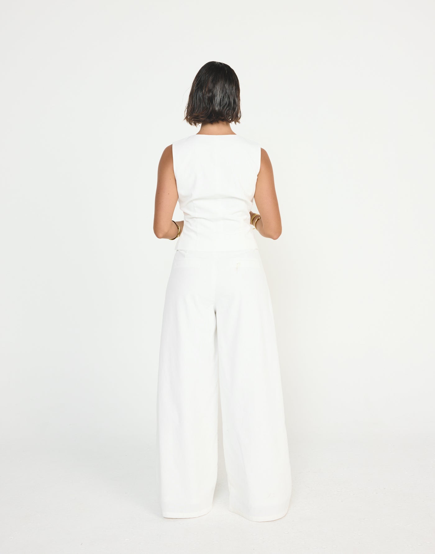 Nautical Pants (White) - CHARCOAL EXCLUSIVE - Linen mid rise wide leg pants - Women's Pants - Charcoal Clothing
