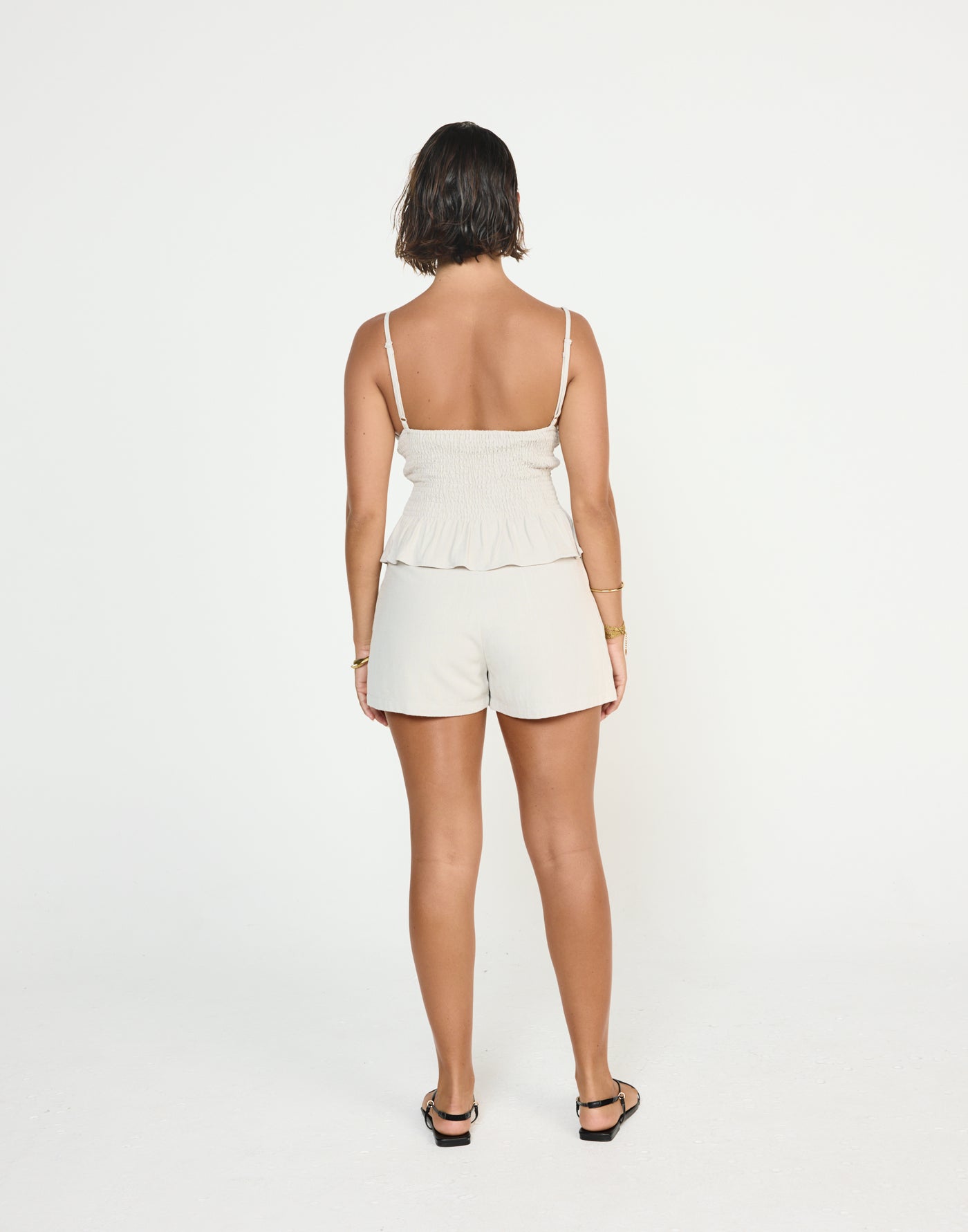 Kai Shorts (Latte) - CHARCOAL CLOTHING - Linen High Waisted Shorts - Women's Shorts - Charcoal Clothing