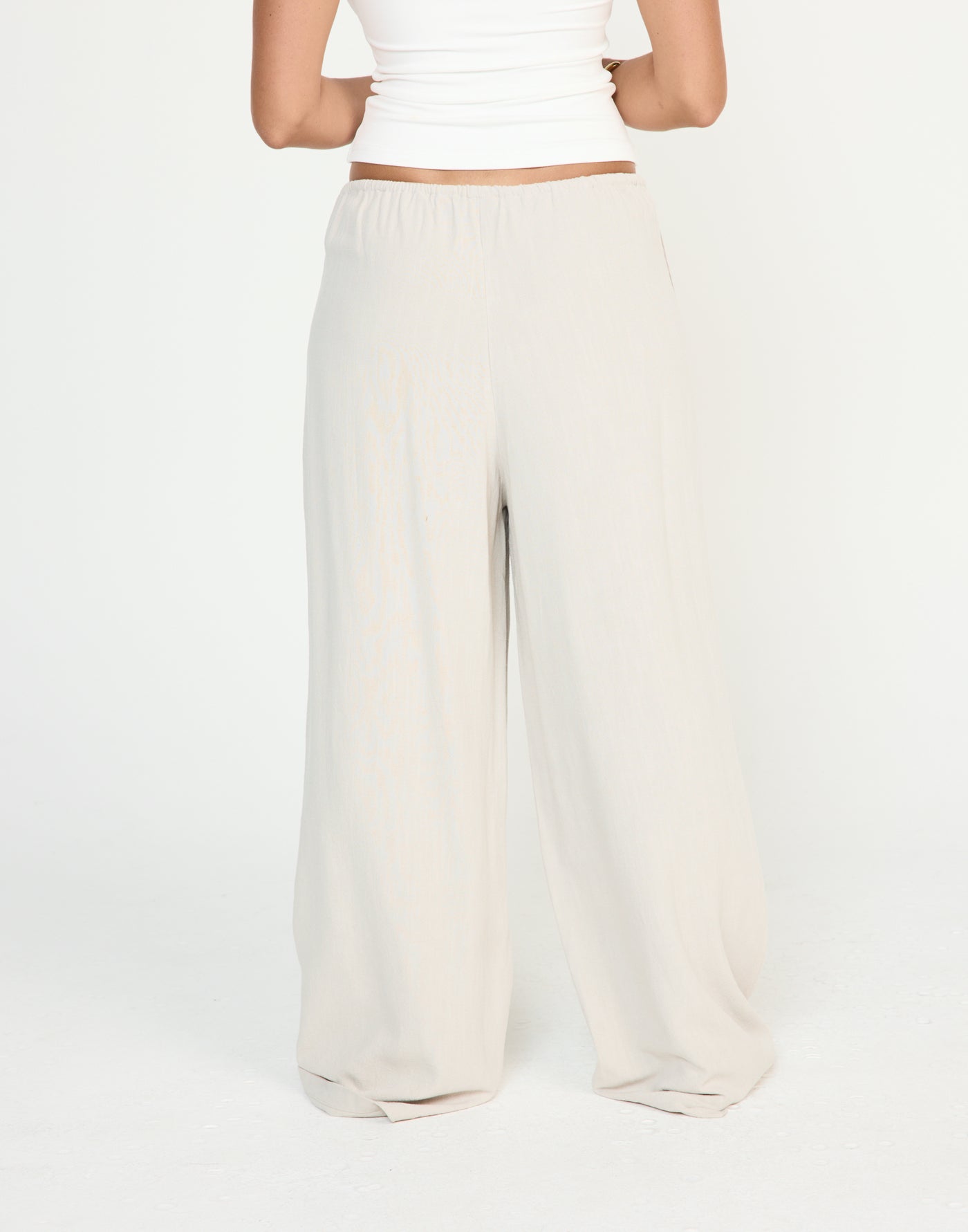Cove Pants (Latte) - CHARCOAL EXCLUSIVE - Mid Rise Drawstring Linen Pants - Women's Pants - Charcoal Clothing