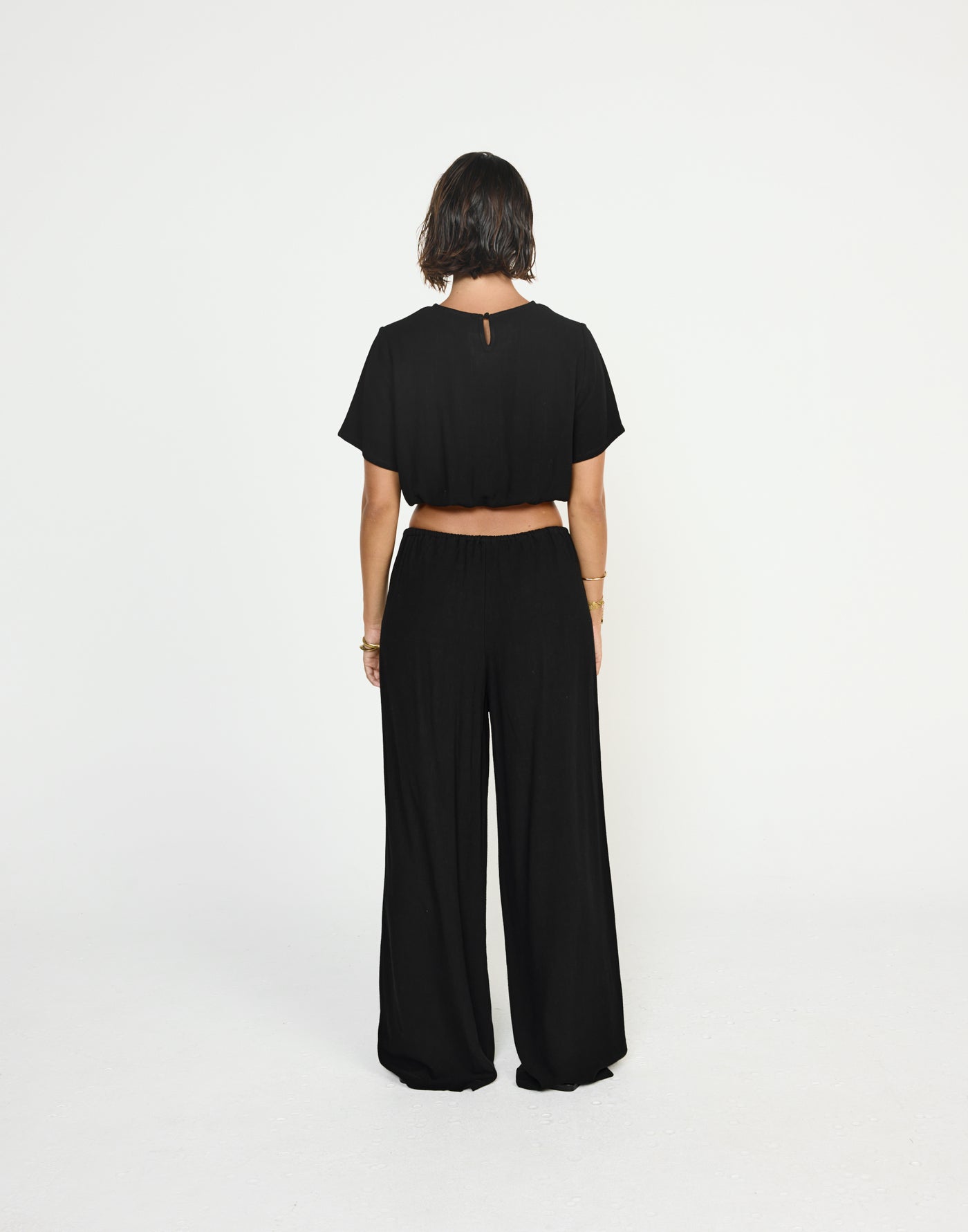 Fraser Top (Black) - CHARCOAL CLOTHING - T-shirt style elasticated hem top - Women's Top - Charcoal Clothing