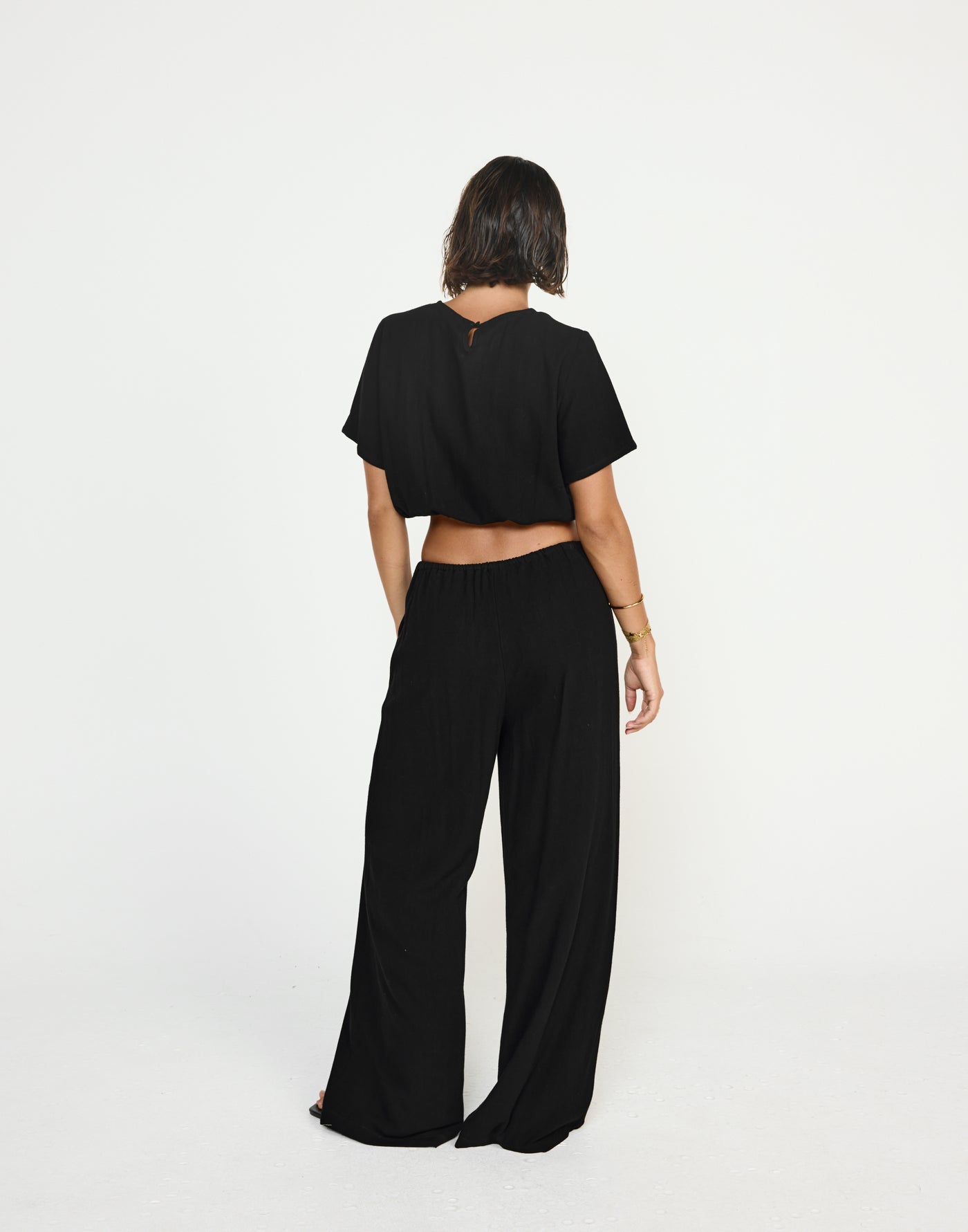 Cove Pants (Black) - CHARCOAL EXCLUSIVE - Mid Rise Drawstring Linen Pants - Women's Pants - Charcoal Clothing