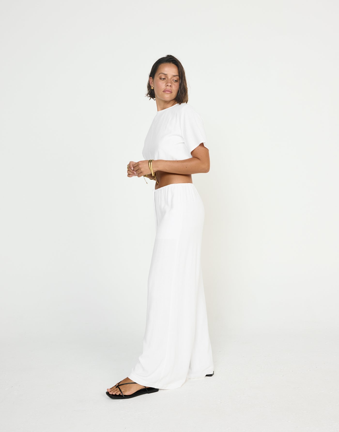 Cove Pants (White) - CHARCOAL EXCLUSIVE - Mid Rise Drawstring Linen Pants - Women's Pants - Charcoal Clothing