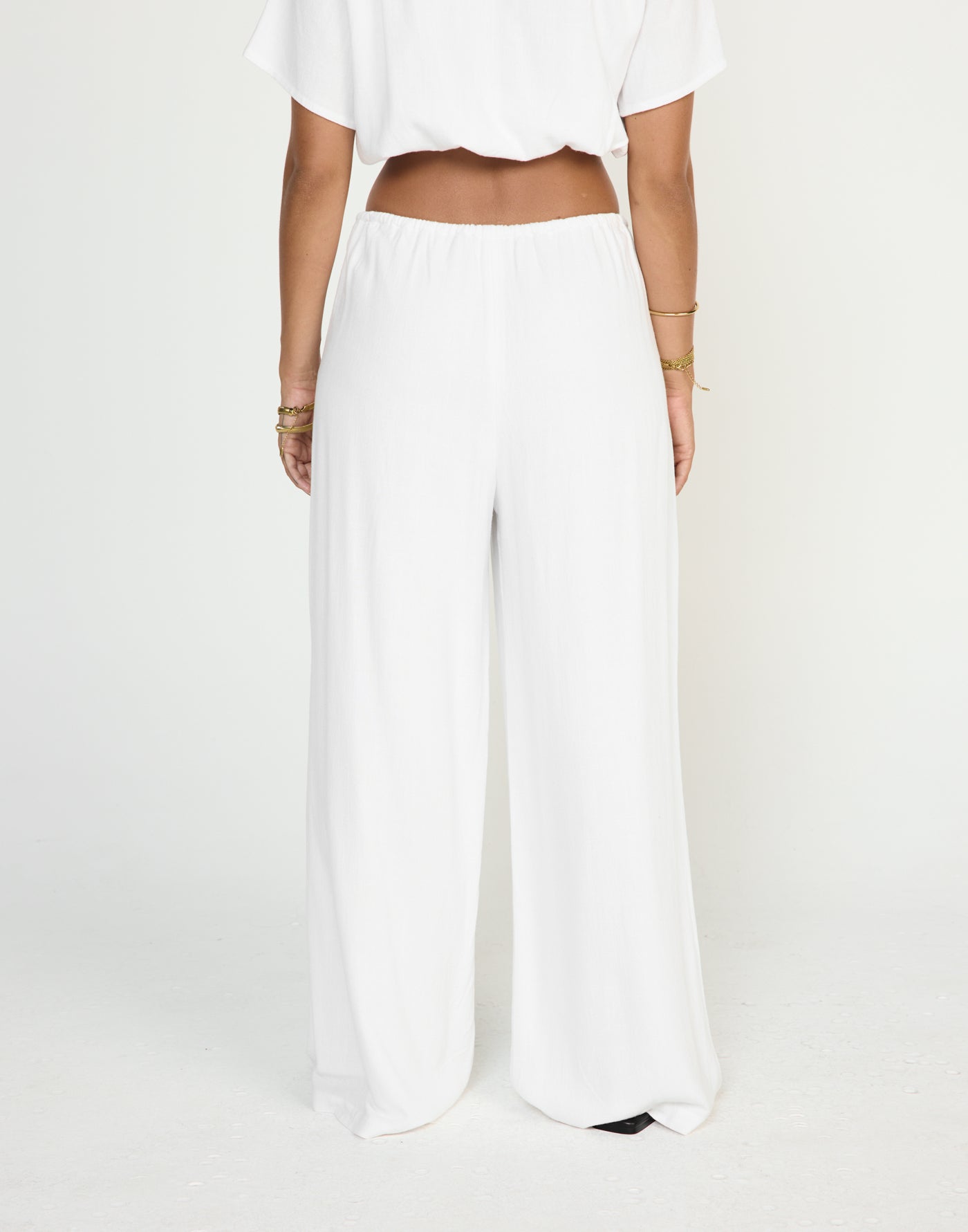 Cove Pants (White) - CHARCOAL EXCLUSIVE - Mid Rise Drawstring Linen Pants - Women's Pants - Charcoal Clothing