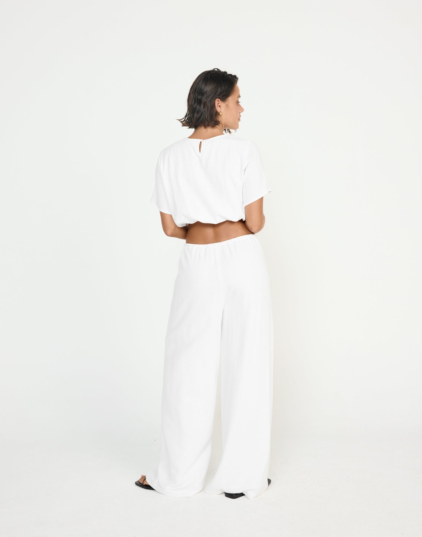 Fraser Top (White) - CHARCOAL CLOTHING - T-shirt style elasticated hem top - Women's Top - Charcoal Clothing