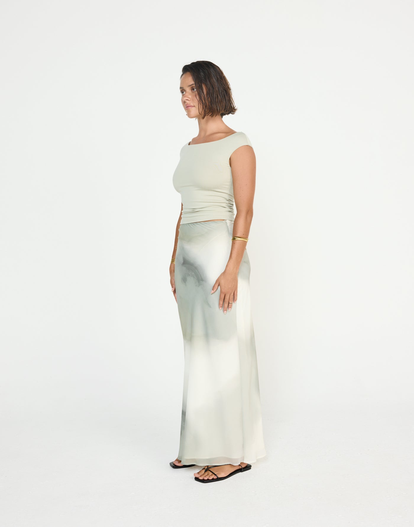 Sunkissed Top (Seagrass) - CHARCOAL EXCLUSIVE - Butter soft jersey Fabric off the shoulder fitted top - Women's Top - Charcoal Clothing