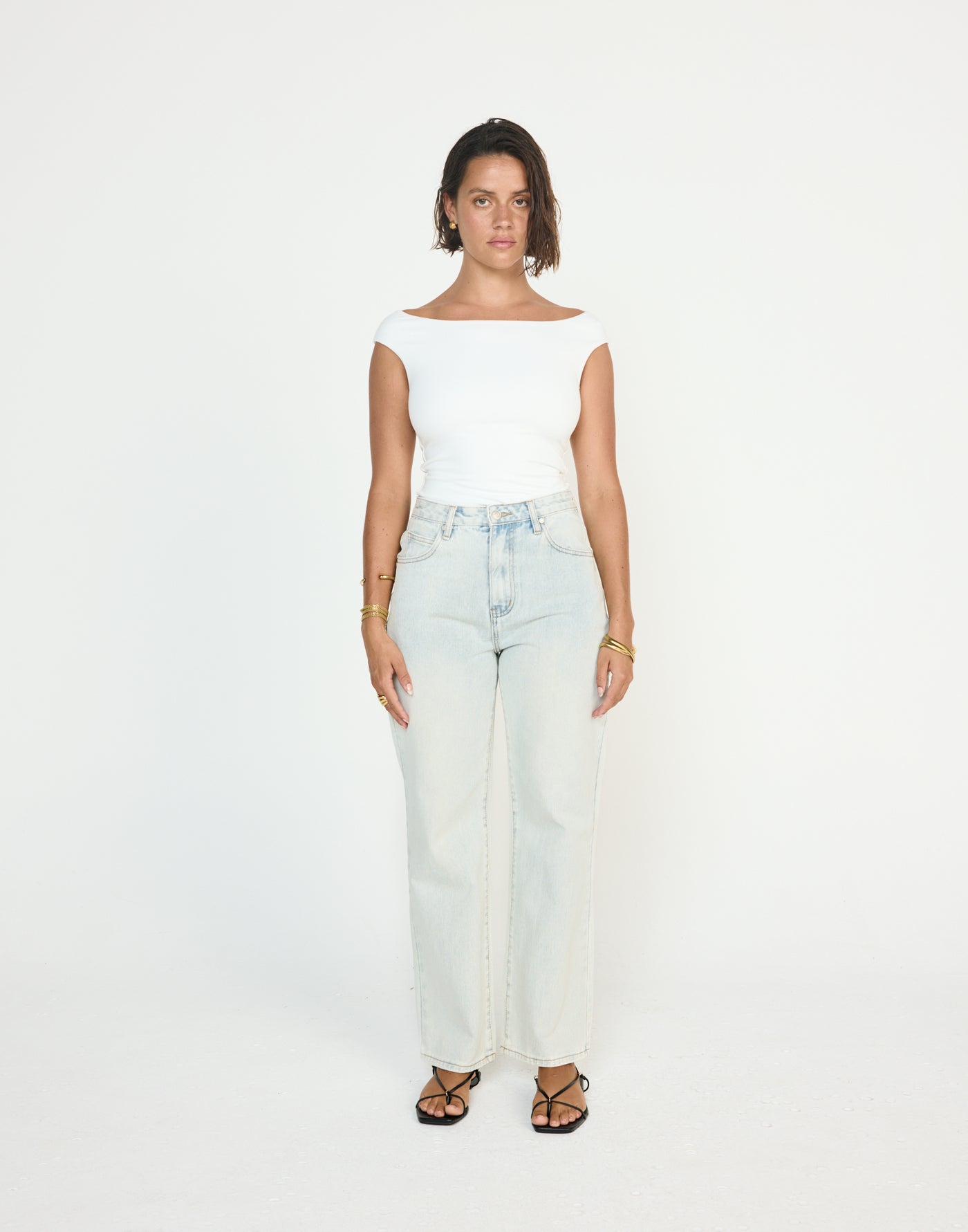 Cole Jeans (Light Blue) - CHARCOAL EXCLUSIVE - High rise tapered leg denim jeans - Women's Pants - Charcoal Clothing