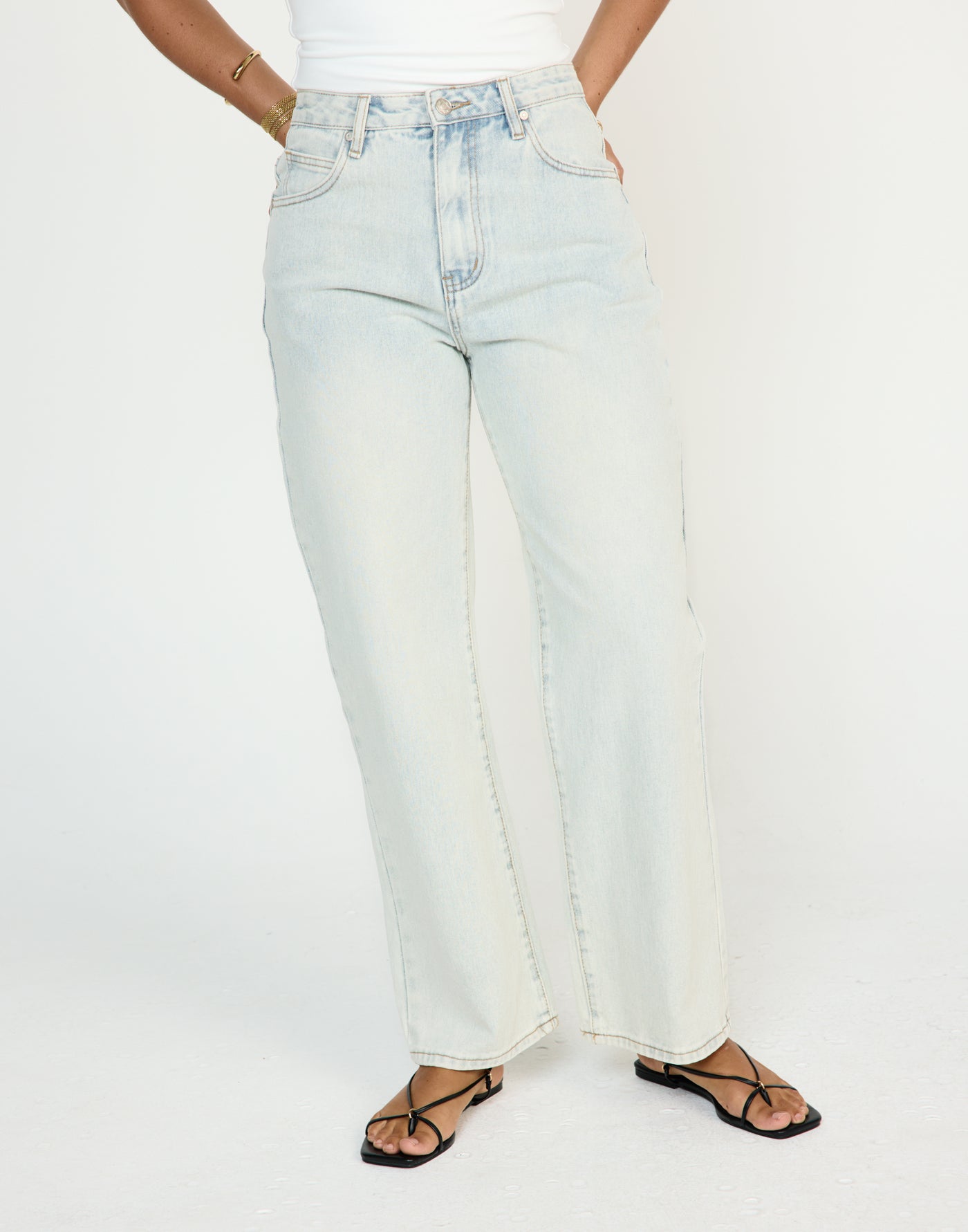 Cole Jeans (Light Blue) - CHARCOAL EXCLUSIVE - High rise tapered leg denim jeans - Women's Pants - Charcoal Clothing