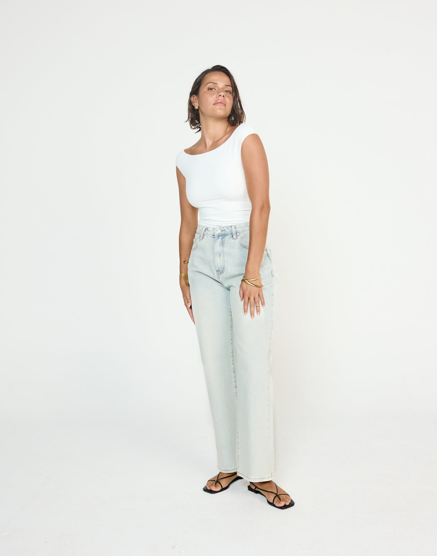 Cole Jeans (Light Blue) - CHARCOAL EXCLUSIVE - High rise tapered leg denim jeans - Women's Pants - Charcoal Clothing