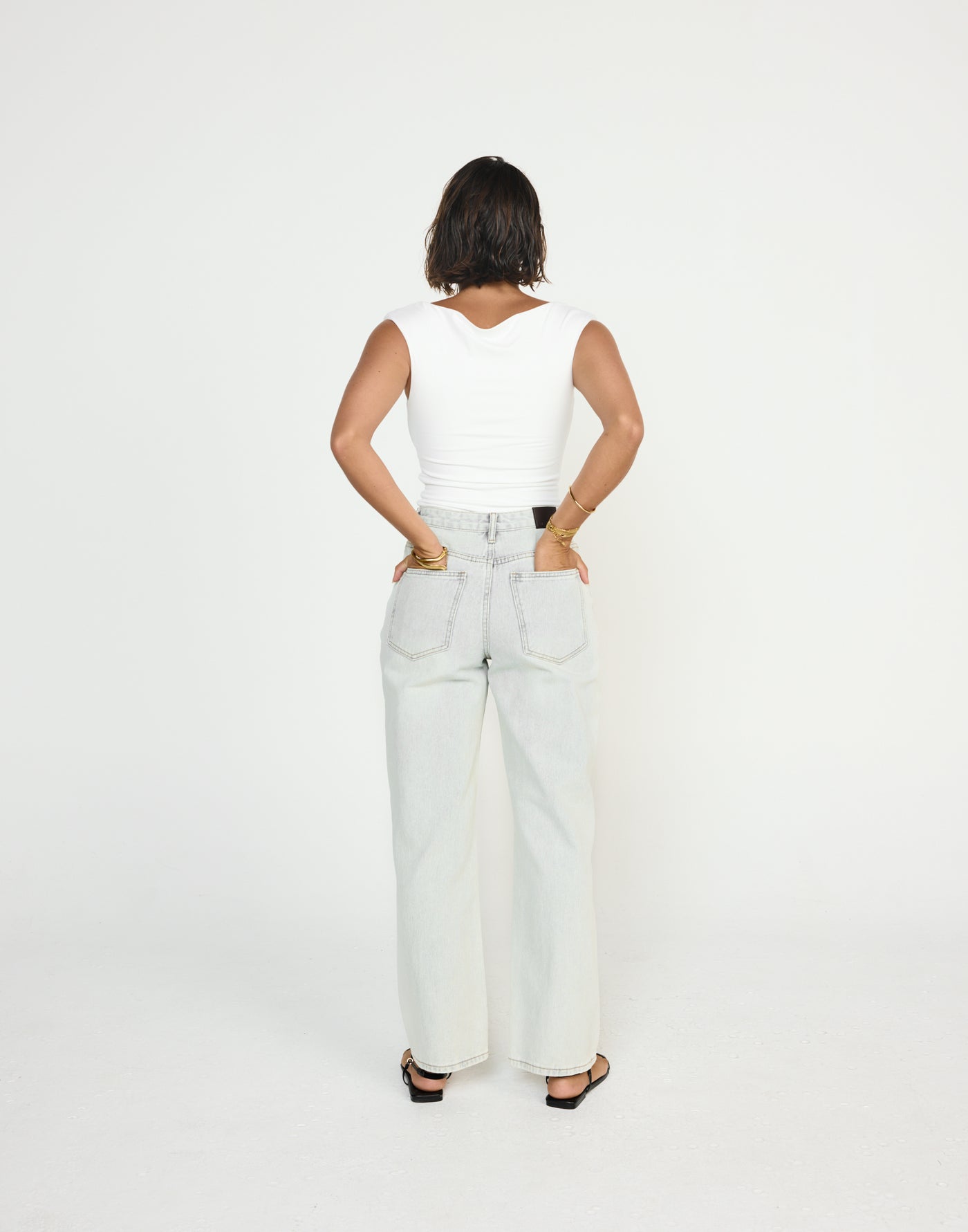 Cole Jeans (Light Blue) - CHARCOAL EXCLUSIVE - High rise tapered leg denim jeans - Women's Pants - Charcoal Clothing
