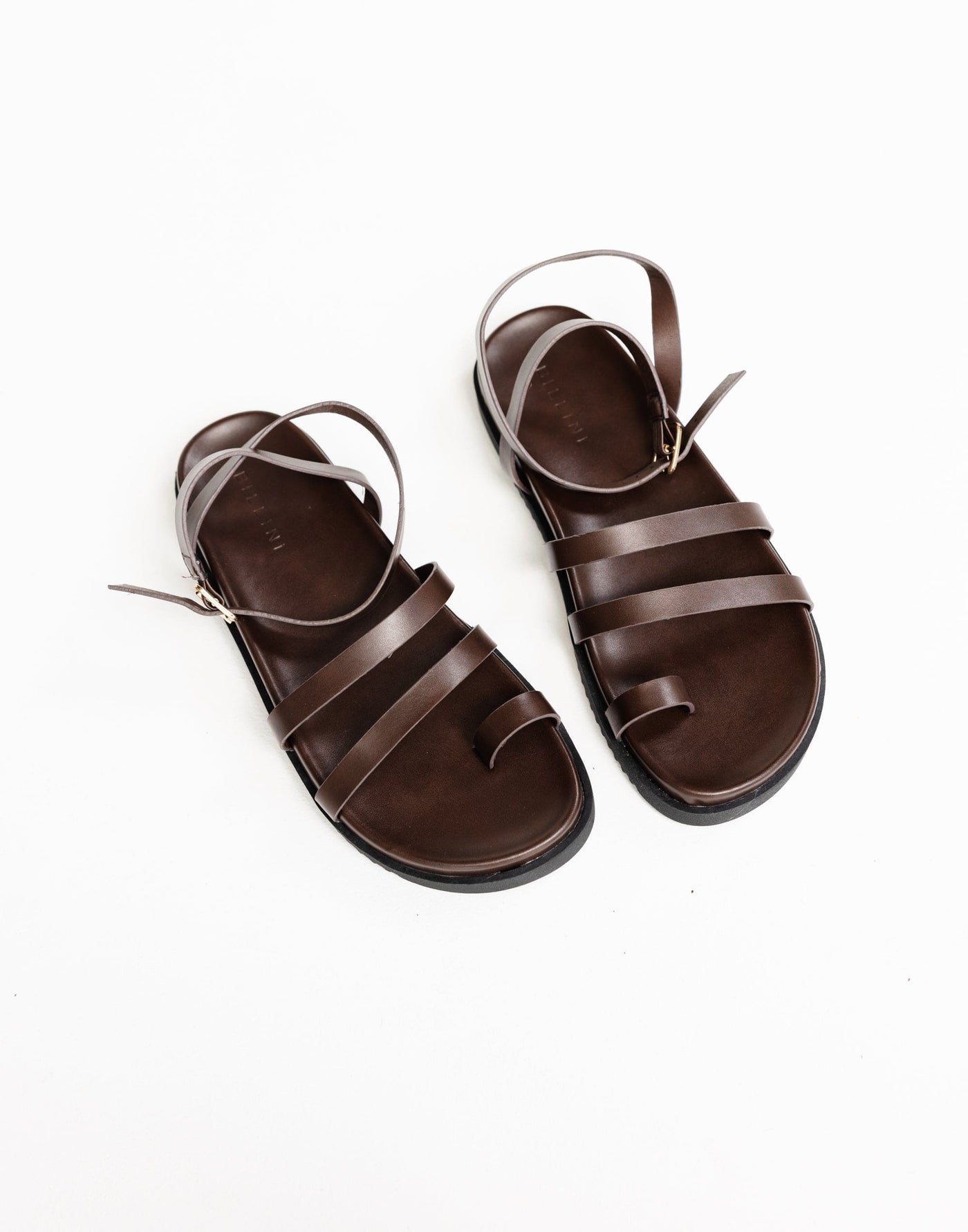 Astrid Sandals (Hickory) - By Billini - Strappy Ankle Strap Slides - Women's Shoes - Charcoal Clothing