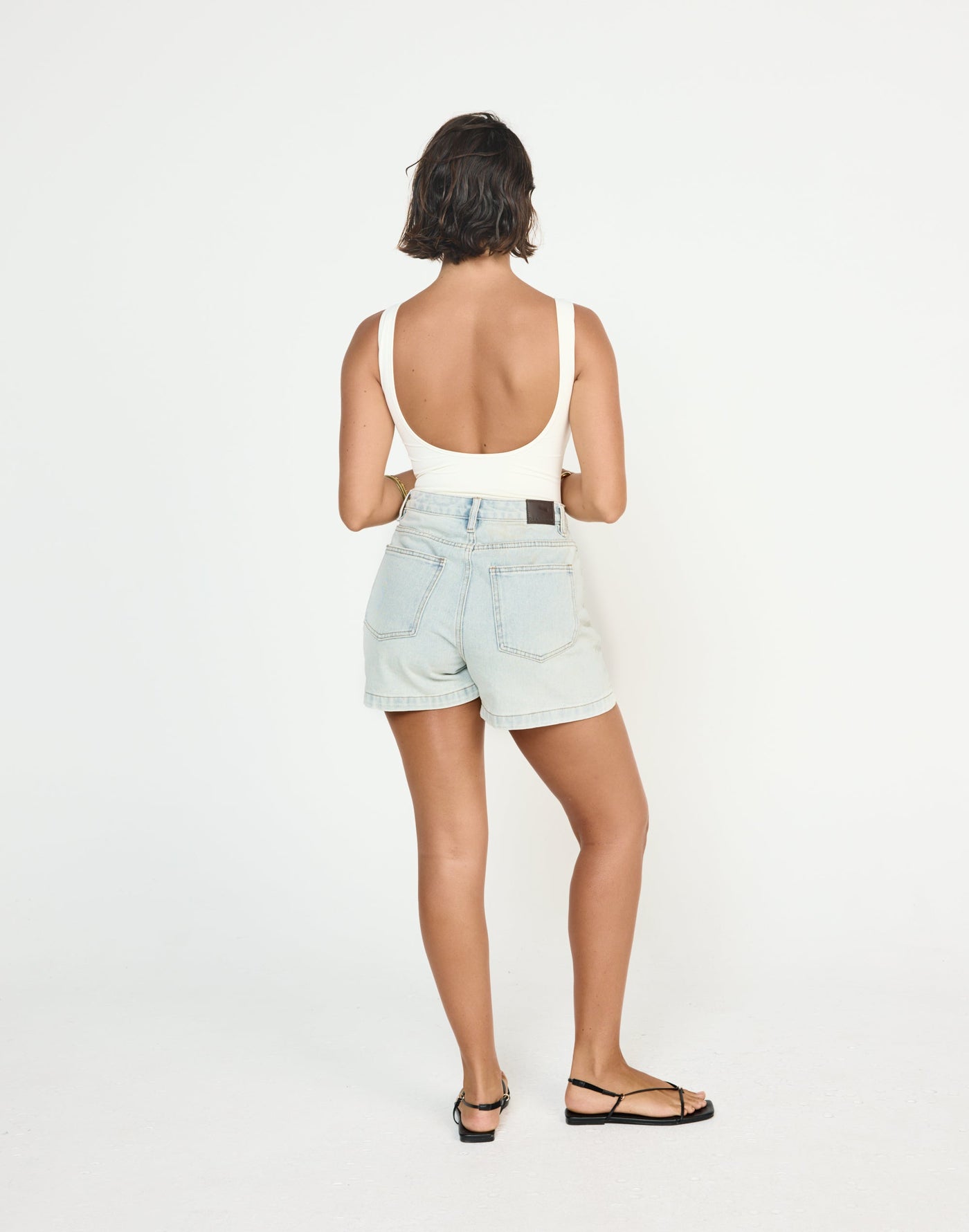 Lucas Denim Shorts (Light Blue) - CHARCOAL CLOTHING - Mid to high waisted wide leg denim shorts - Women's Shorts - Charcoal Clothing