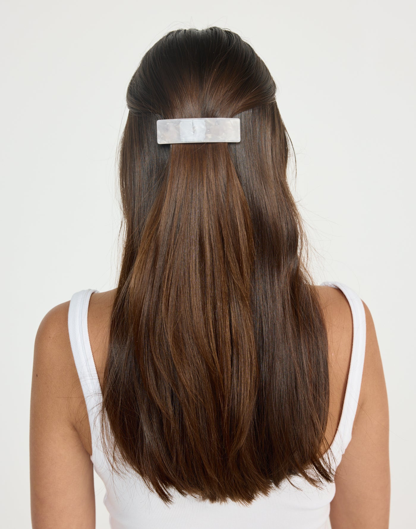 Sansa Hair Clip (Pearl) | CHARCOAL Exclusive - Rectangular Shaped Barette Clip - Women's Accessories - Charcoal Clothing