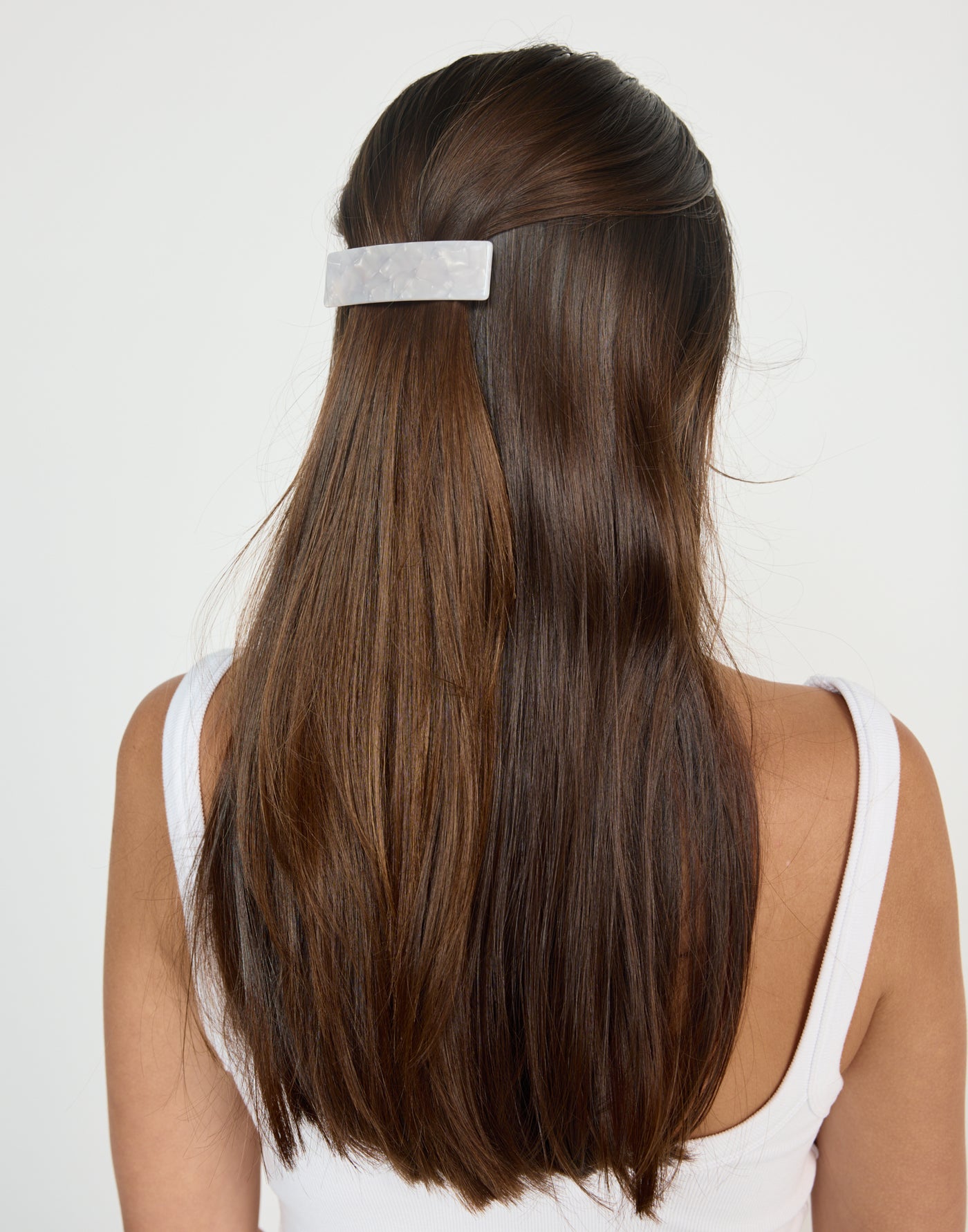 Sansa Hair Clip (Pearl) | CHARCOAL Exclusive - Rectangular Shaped Barette Clip - Women's Accessories - Charcoal Clothing