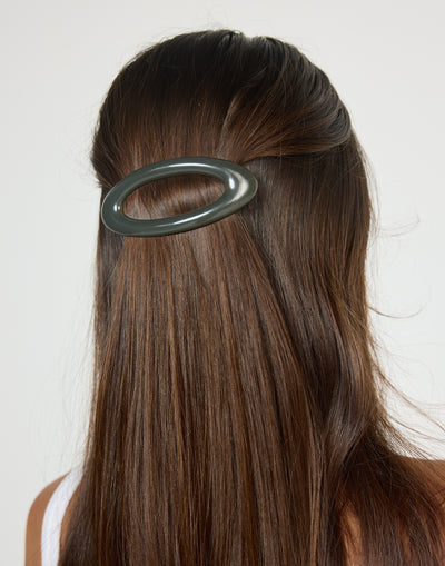 Emilia Hair Clip (Dark Grey) | CHARCOAL Exclusive - Large Barette Clip - Women's Accessories - Charcoal Clothing