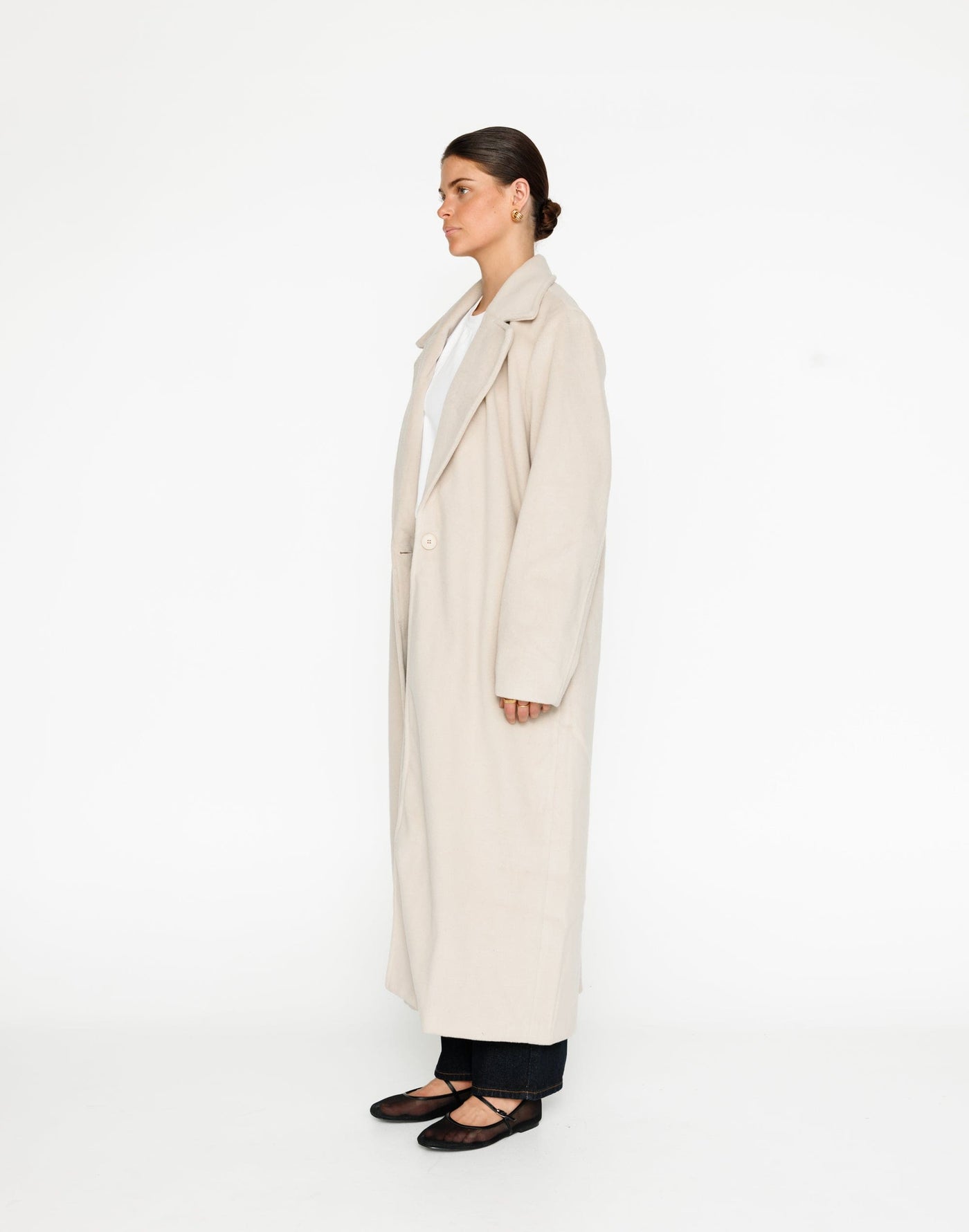 Abbey Trench Coat (Latte) | CHARCOAL Exclusive - Long Textured Trench Coat - Women's Outerwear - Charcoal Clothing