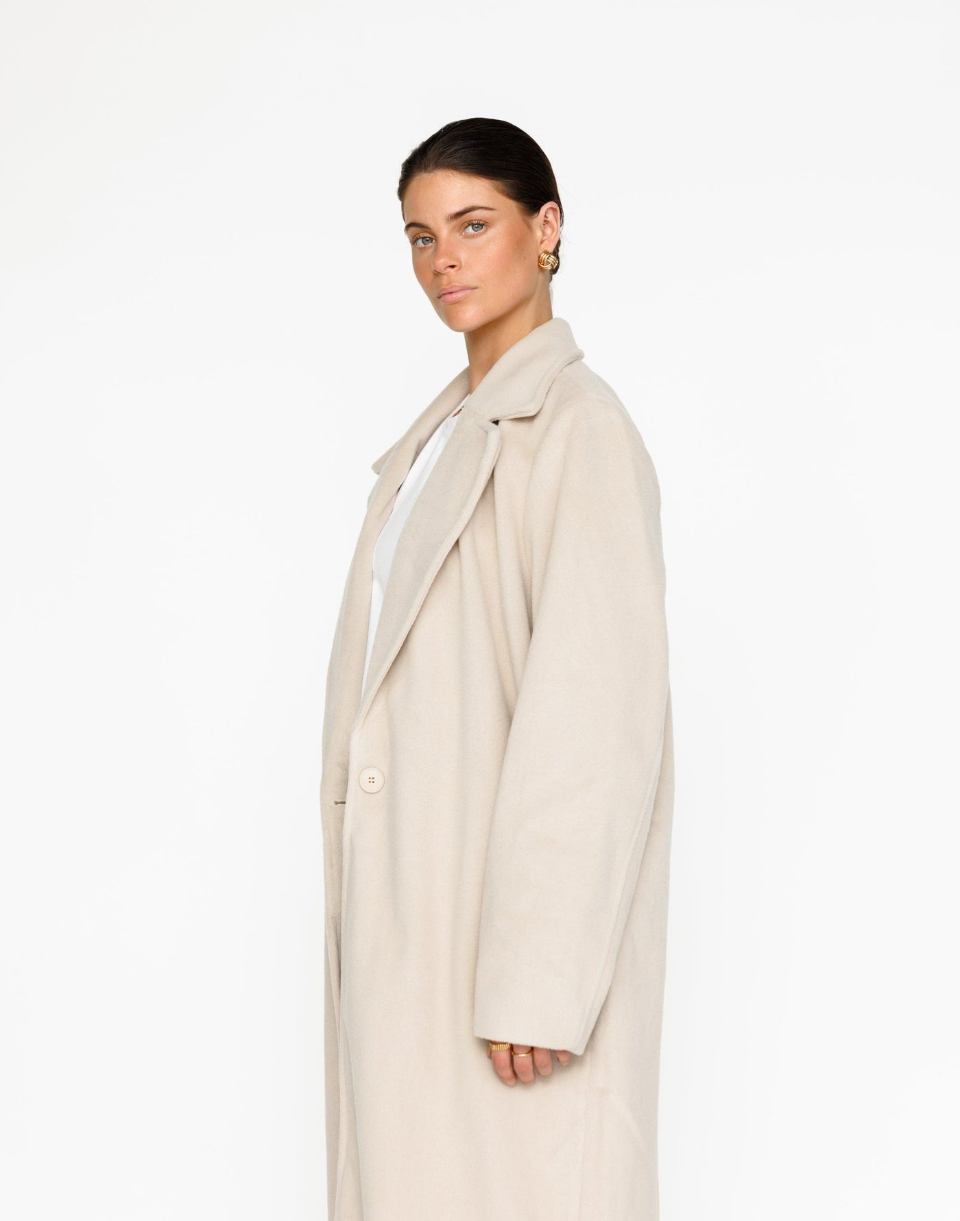 Abbey Trench Coat (Latte) | CHARCOAL Exclusive - Long Textured Trench Coat - Women's Outerwear - Charcoal Clothing