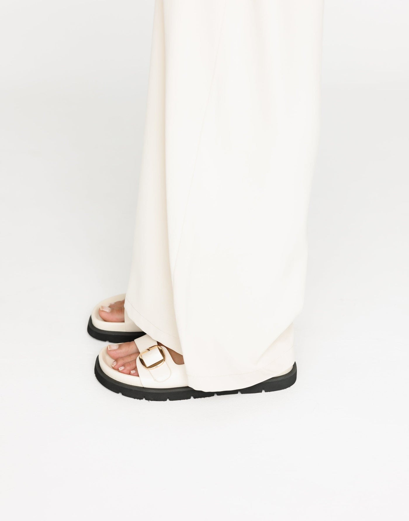 Cosmo Slides (Bone) - By Billini - Dual Strap Summer Slides - Women's Shoes - Charcoal Clothing
