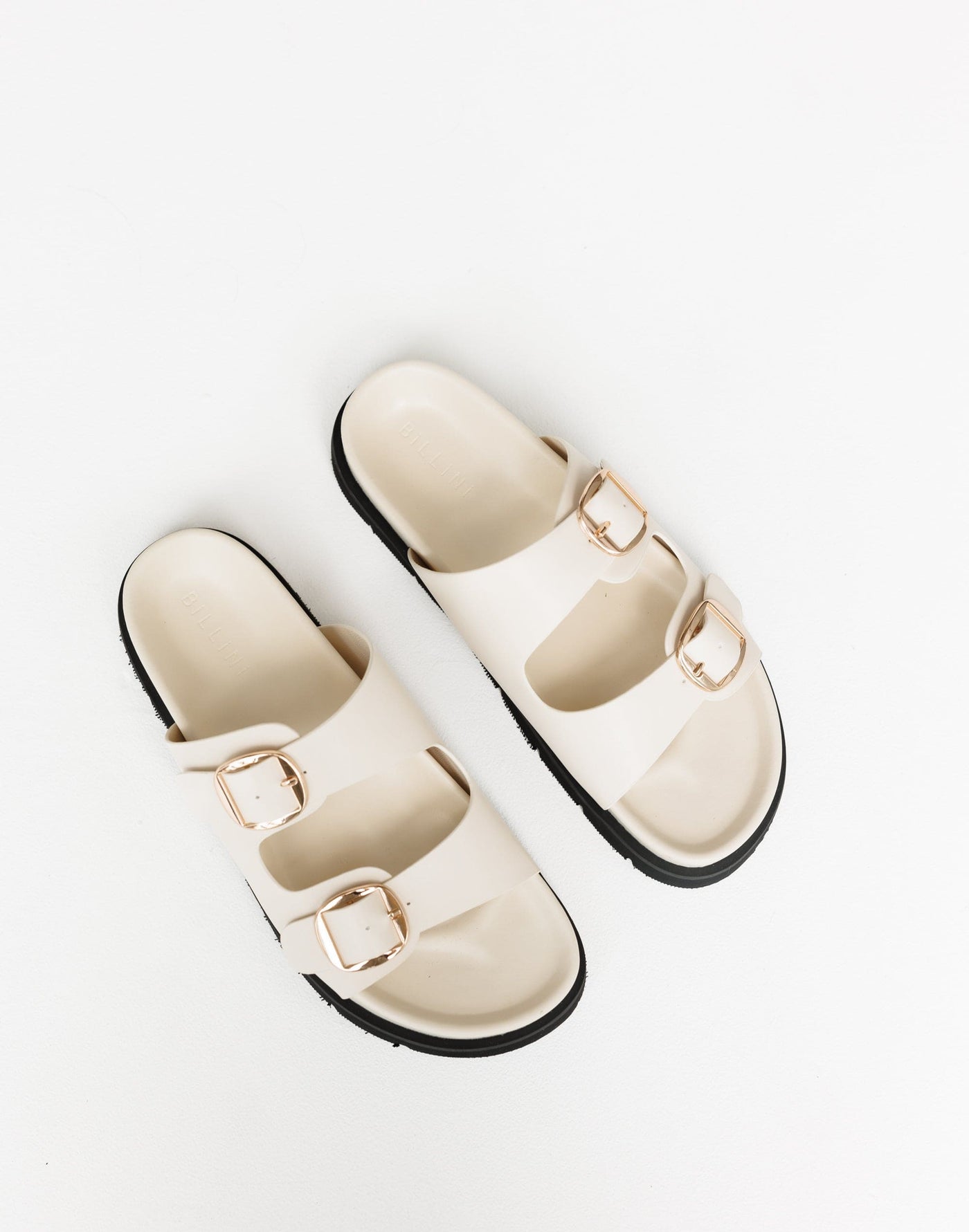 Cosmo Slides (Bone) - By Billini - Dual Strap Summer Slides - Women's Shoes - Charcoal Clothing