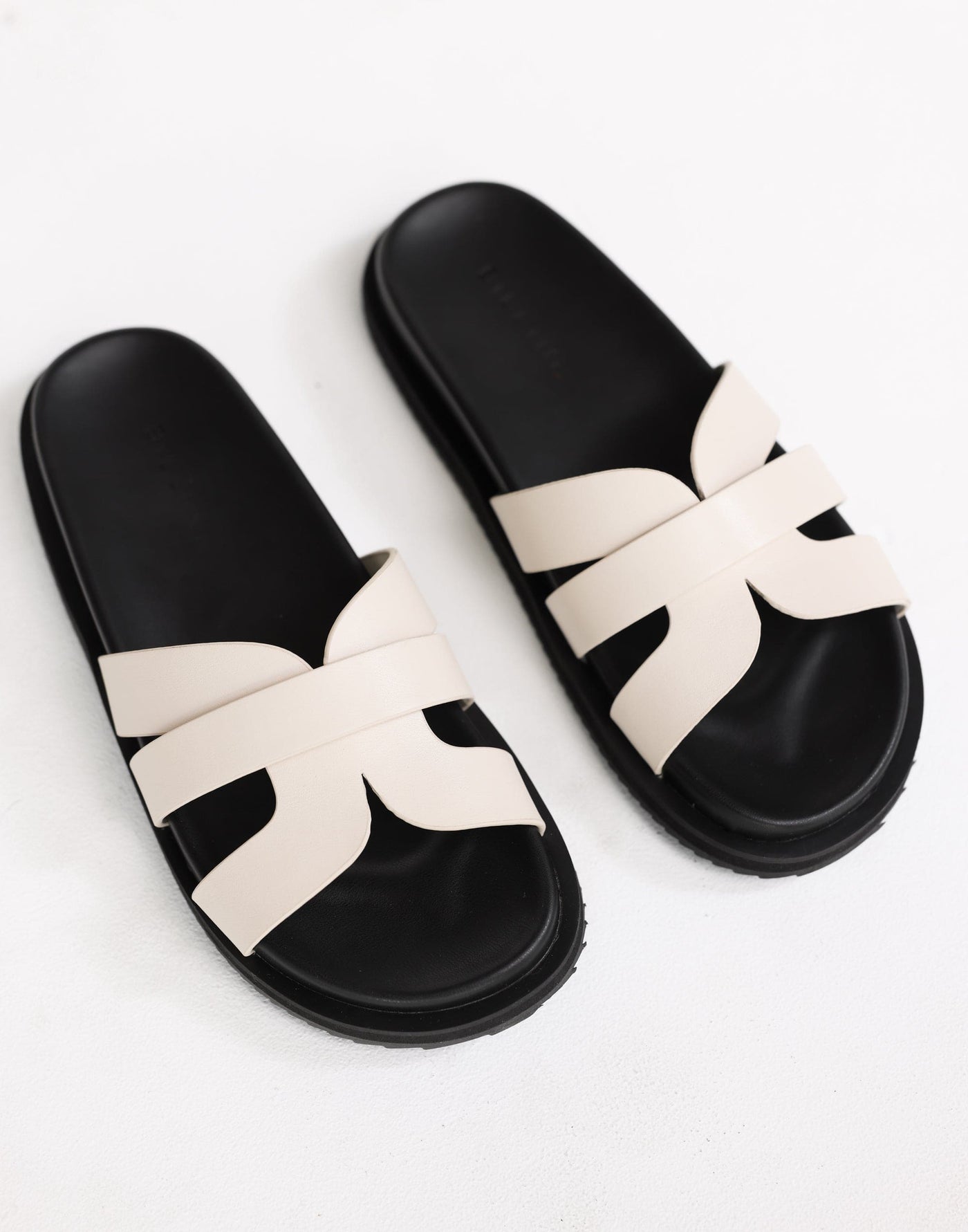 Tamy Slides (Bone) - By Billini - Luxe Padded Slide - Women's Shoes - Charcoal Clothing