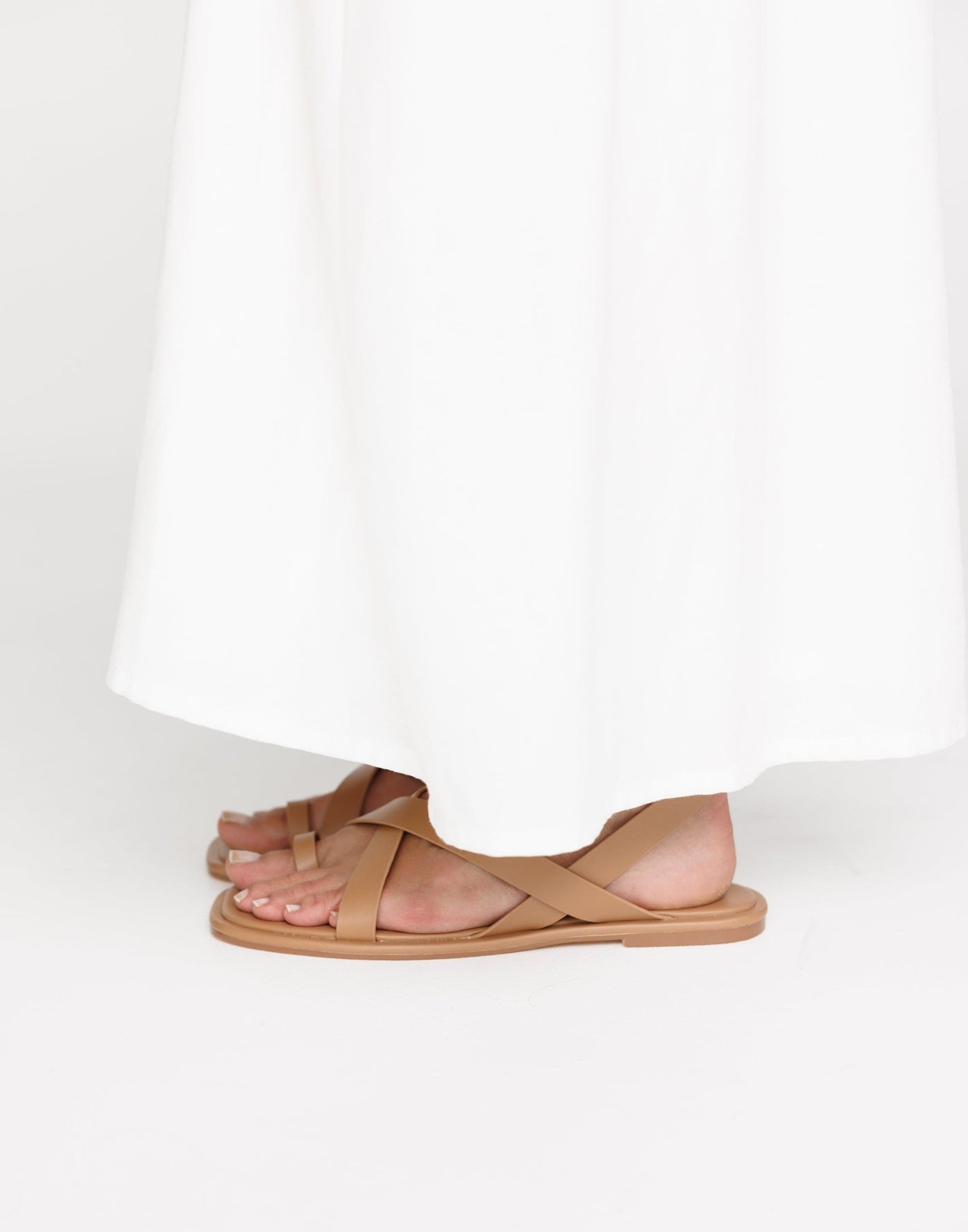 Ushi Sandals (Toffee) - By Billini - Strappy Toe Ring Detail Sandals - Women's Shoes - Charcoal Clothing