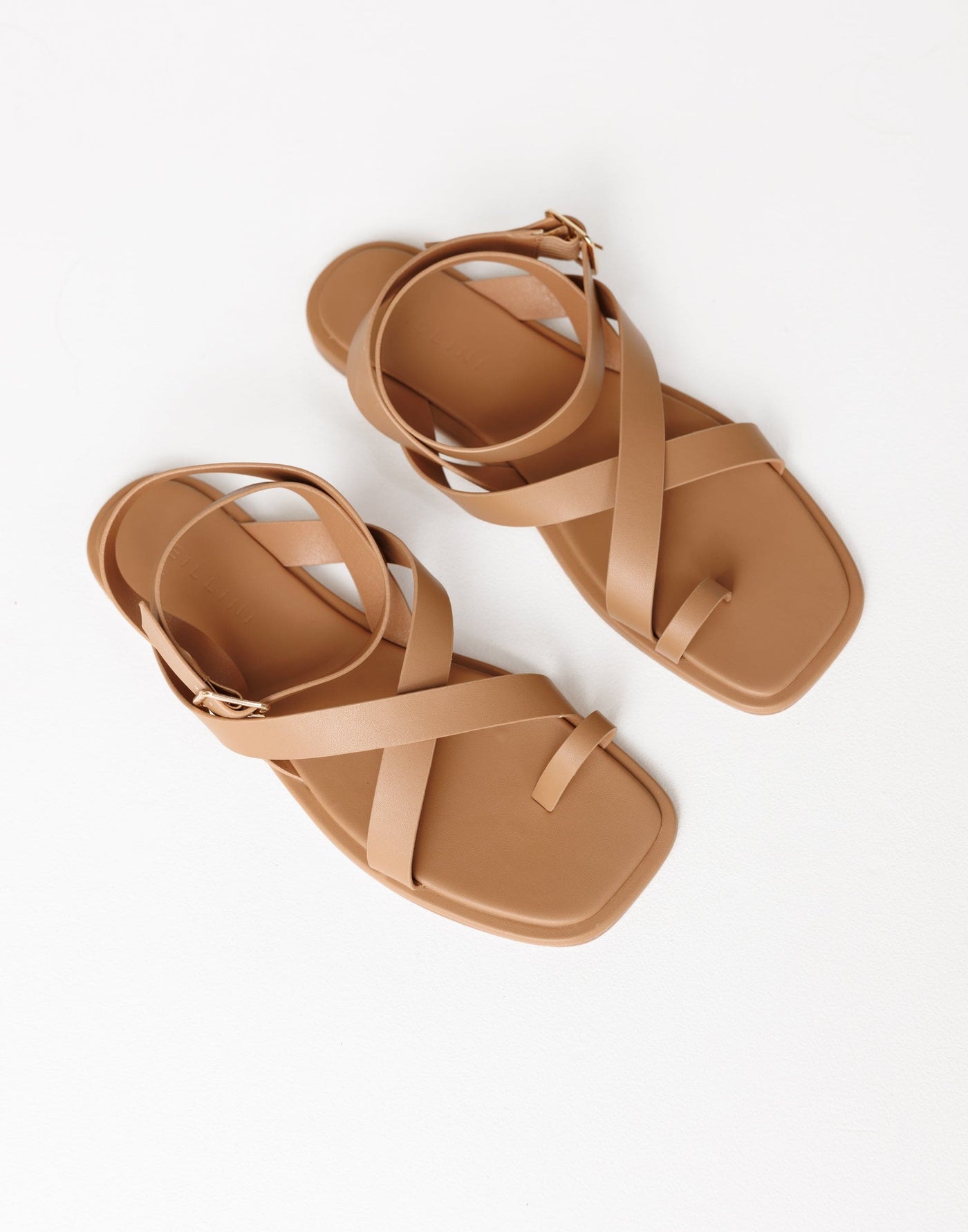 Ushi Sandals (Toffee) - By Billini - Strappy Toe Ring Detail Sandals - Women's Shoes - Charcoal Clothing