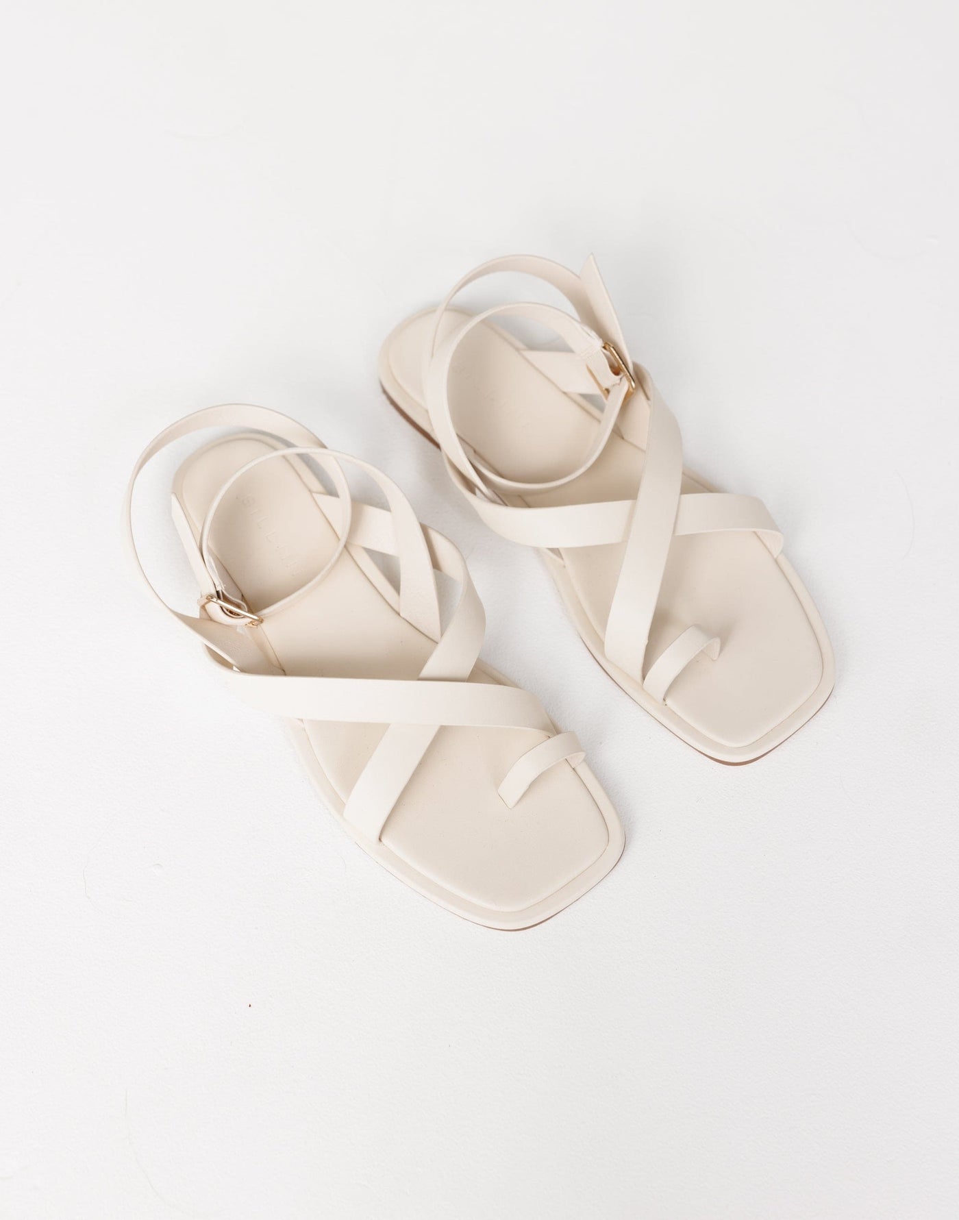 Ushi Sandals (Bone) - By Billini - Strappy Toe Ring Detail Sandals - Women's Shoes - Charcoal Clothing