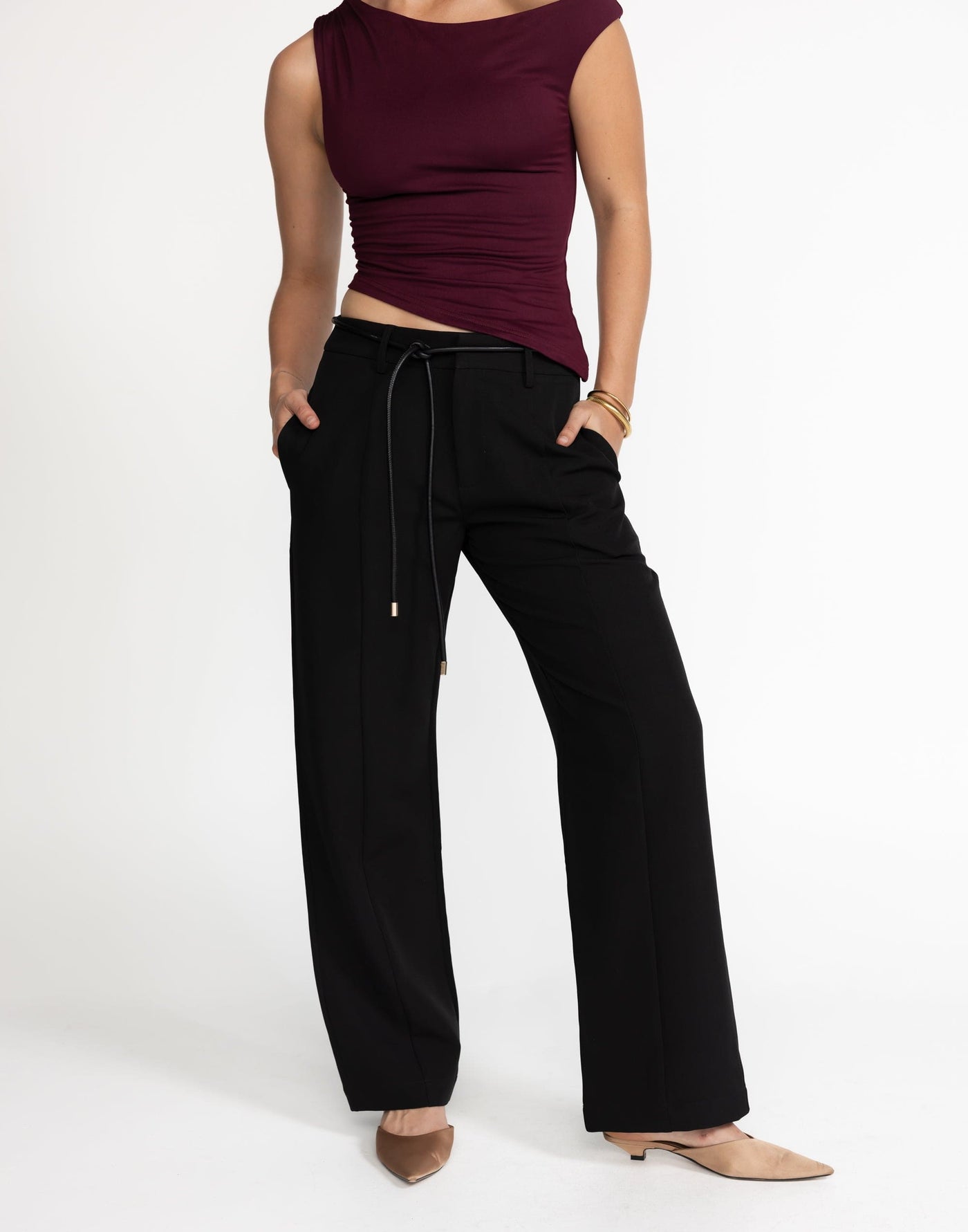 Lulu Top (Plum) | CHARCOAL Exclusive - Bodycon Off-Shoulder Top - Women's Top - Charcoal Clothing