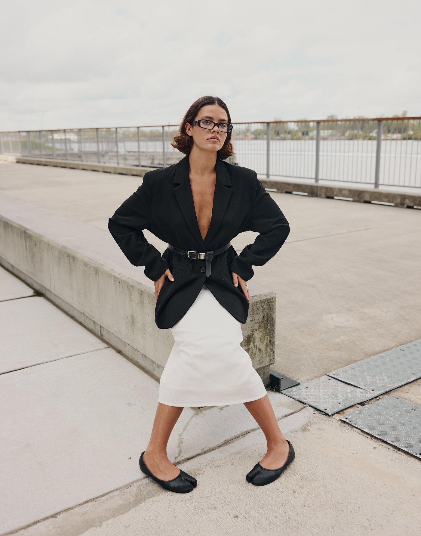 Cleo Midi Skirt (White)- CHARCOAL EXCLUSIVE - Linen Mid Rise Midi Skirt - Women's Skirt - Charcoal Clothing